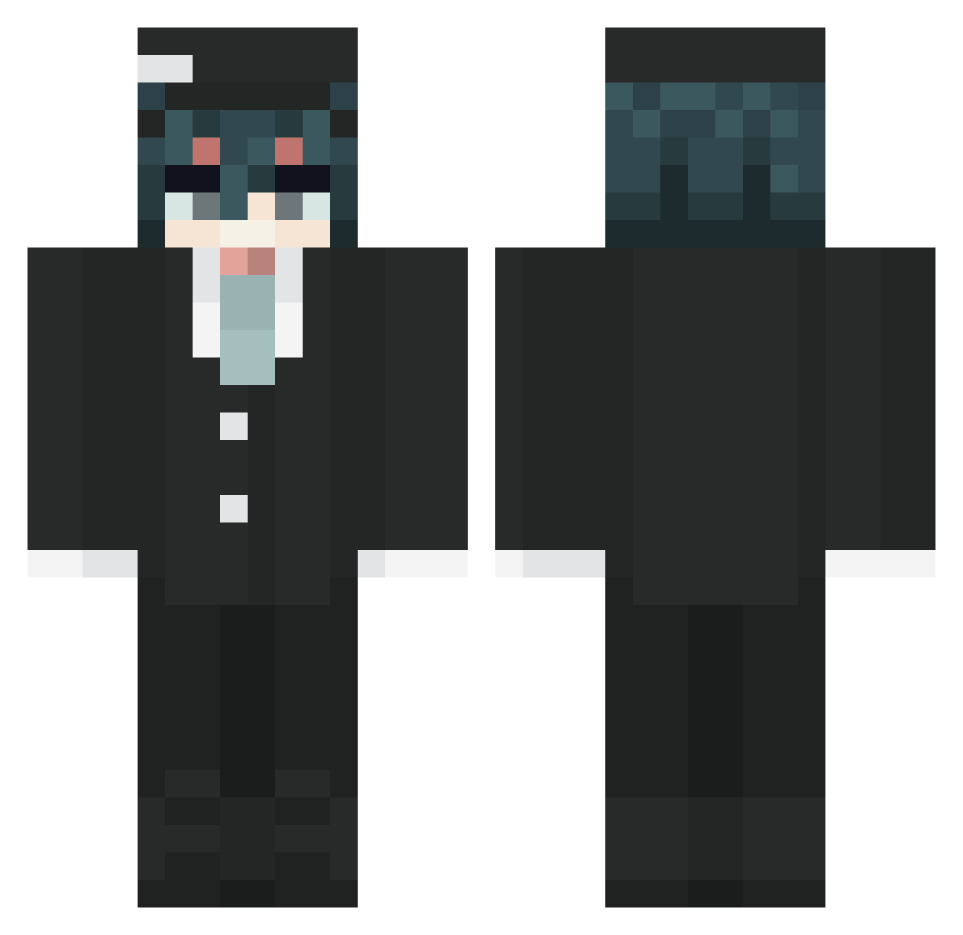 FrostyBlaze_ Minecraft skin, front and back view
