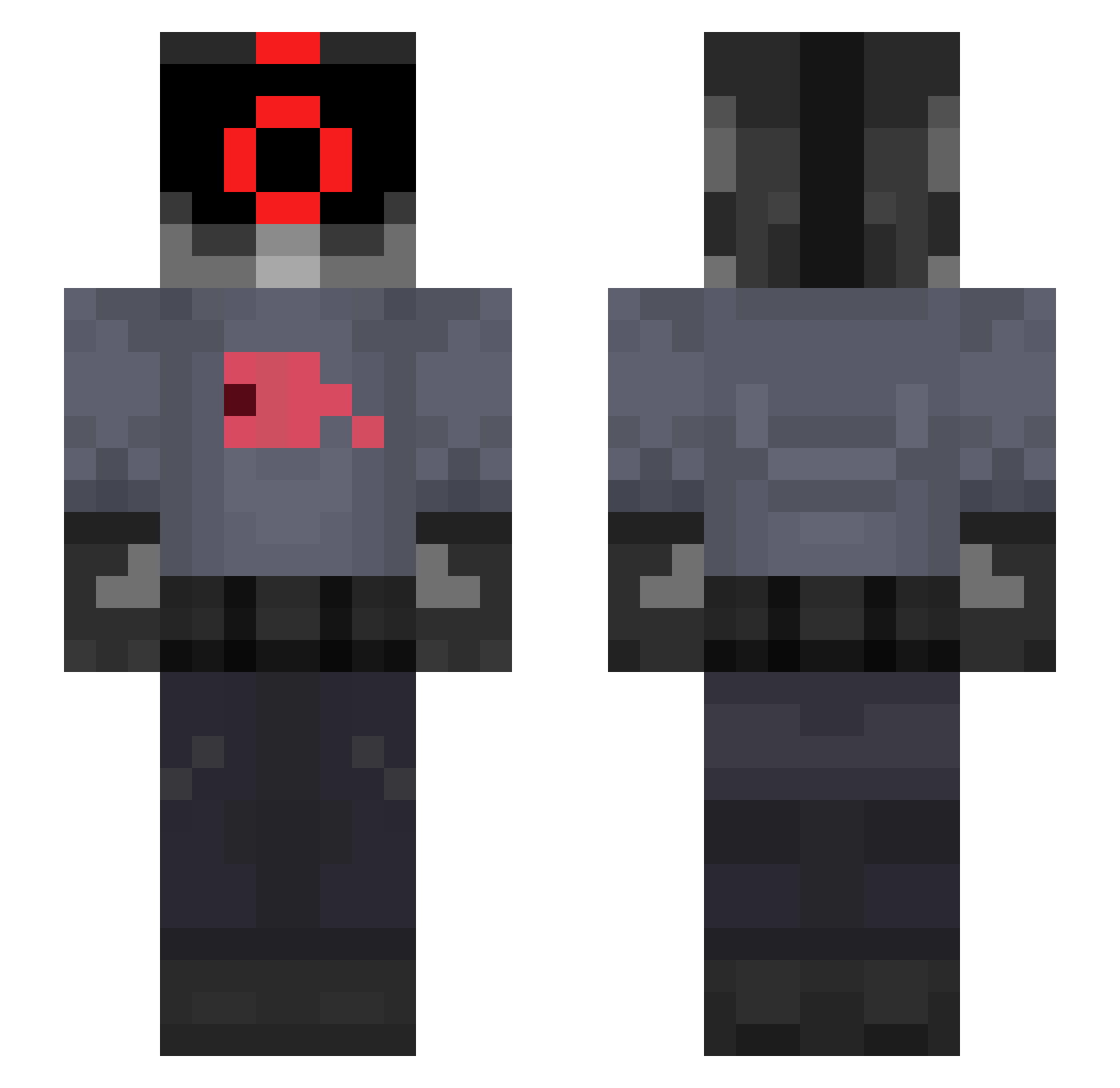 MofiiAAAA Minecraft skin, front and back view