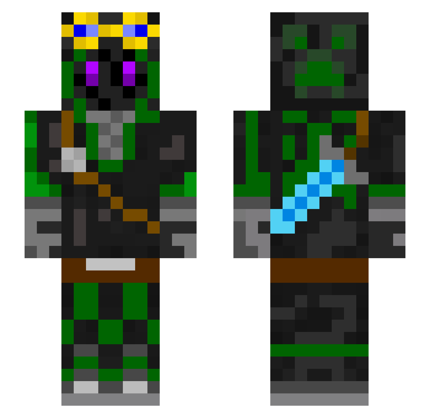 noushi_buqad Minecraft skin, front and back view