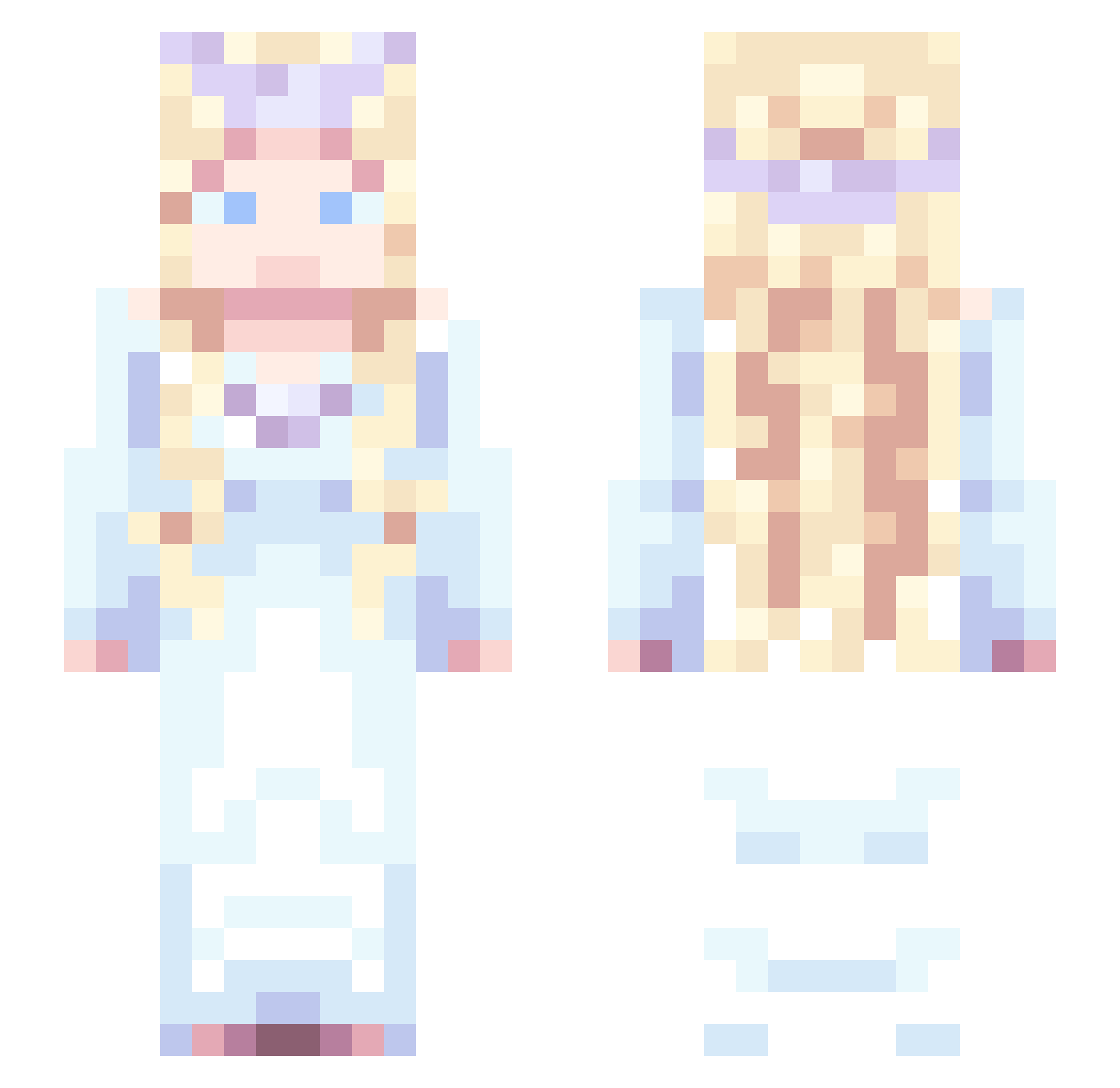 ffxcoll26 Minecraft skin, front and back view