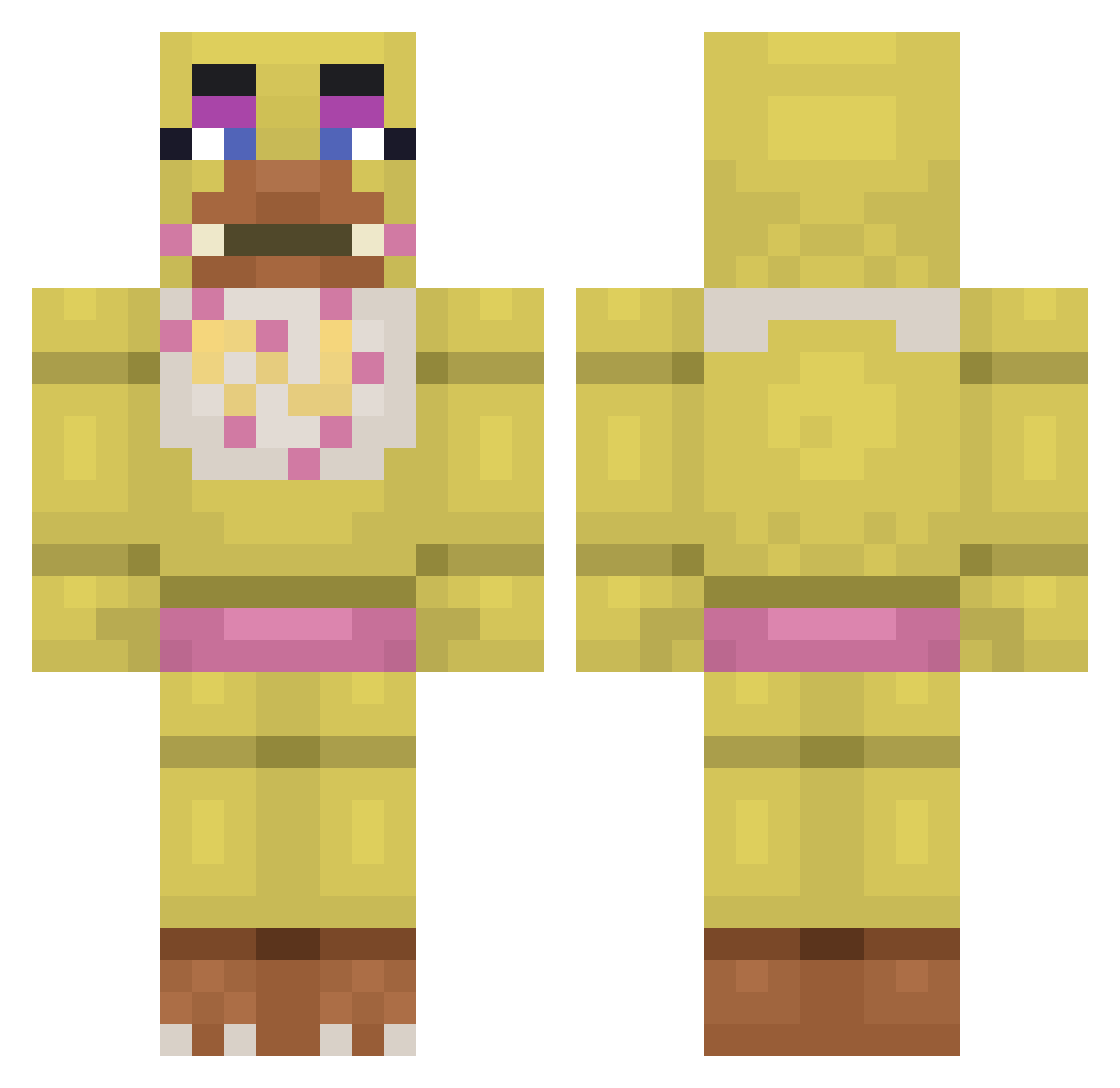 ToyChica_Pro Minecraft skin, front and back view