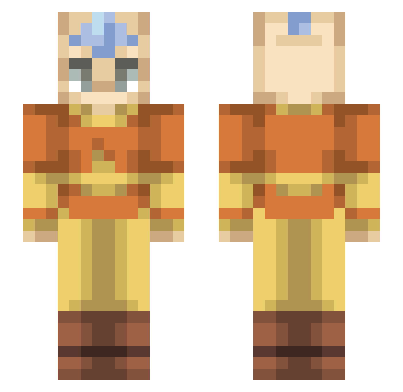 Miahh08 Minecraft skin, front and back view