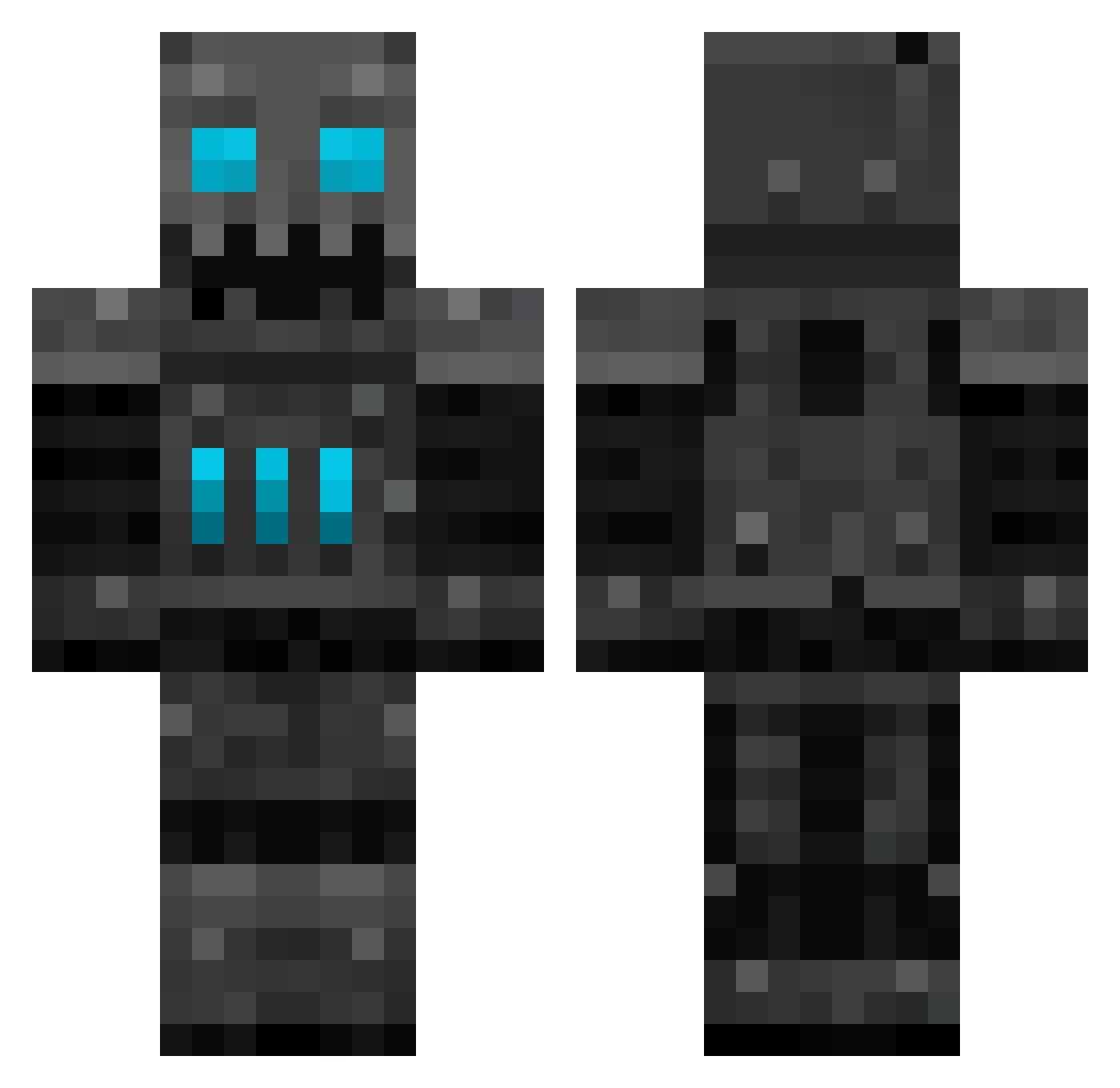 CausticBiano Minecraft skin, front and back view