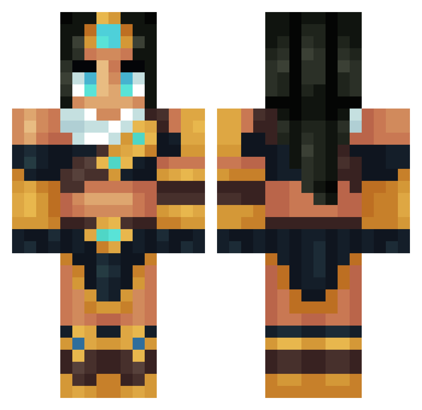 ehbwa Minecraft skin, front and back view