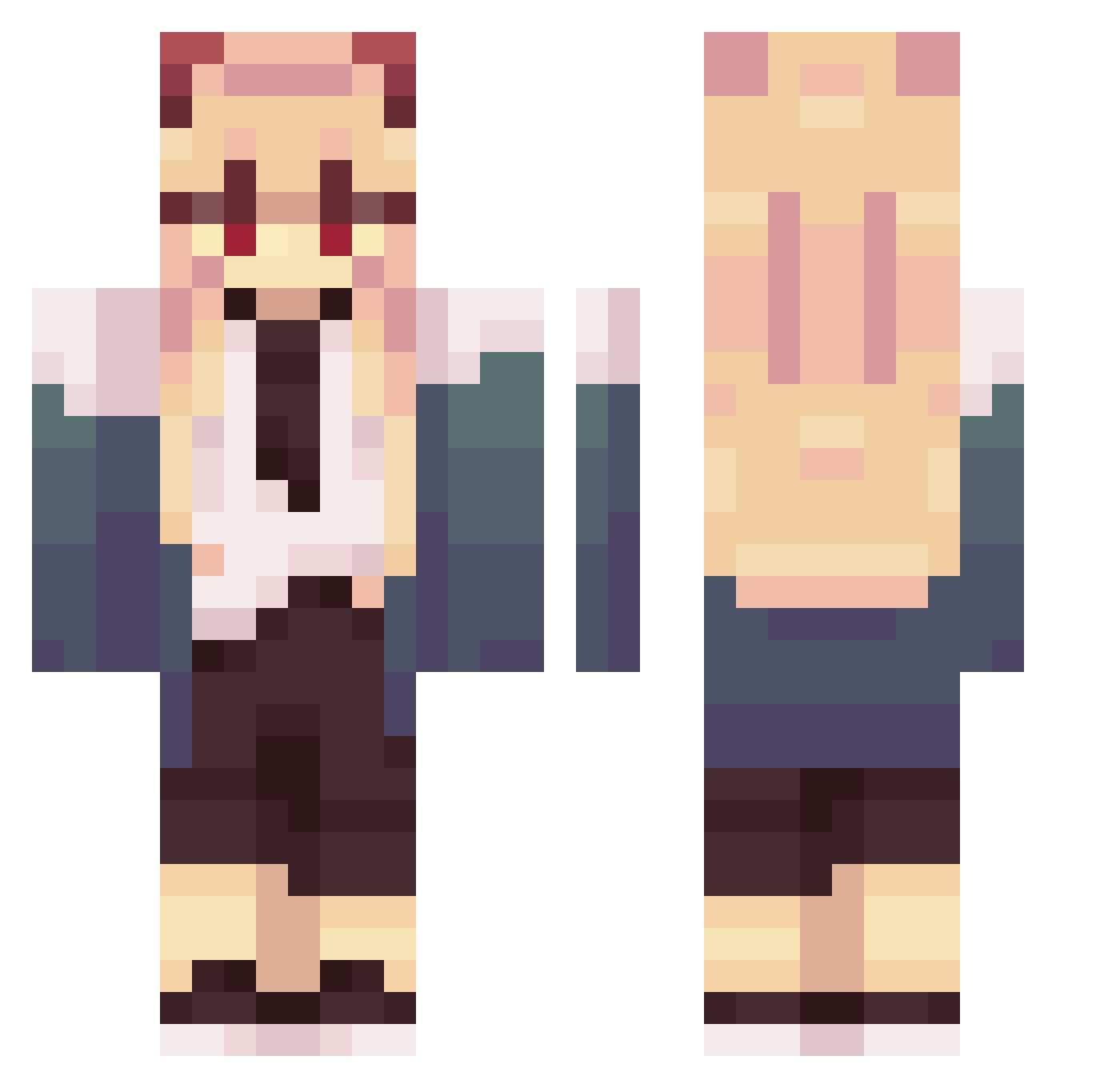 captinchilytoes Minecraft skin, front and back view