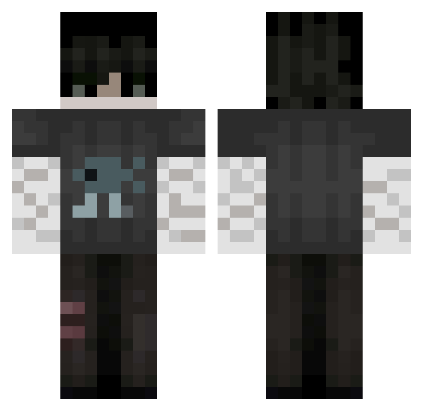 P4SK3R Minecraft skin, front and back view
