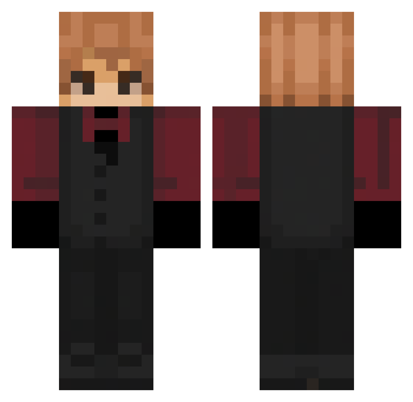 YisusBv Minecraft skin, front and back view