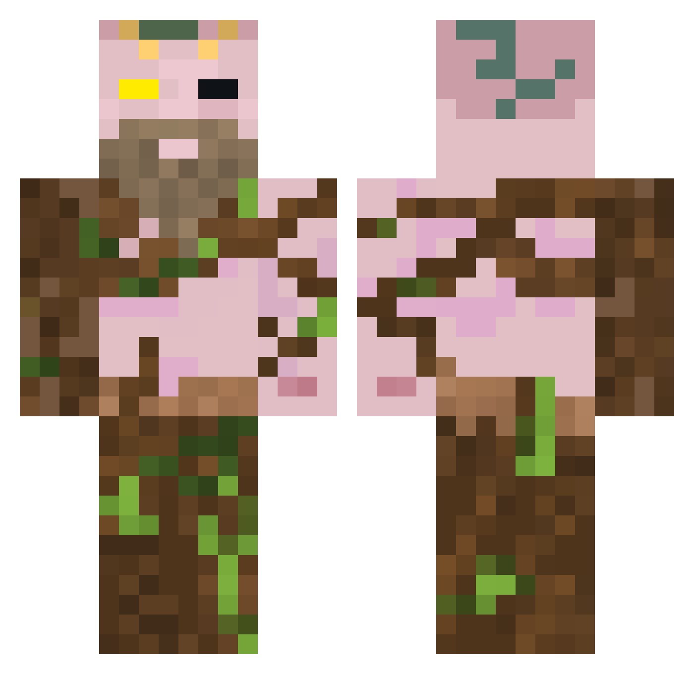 sharkatta Minecraft skin, front and back view