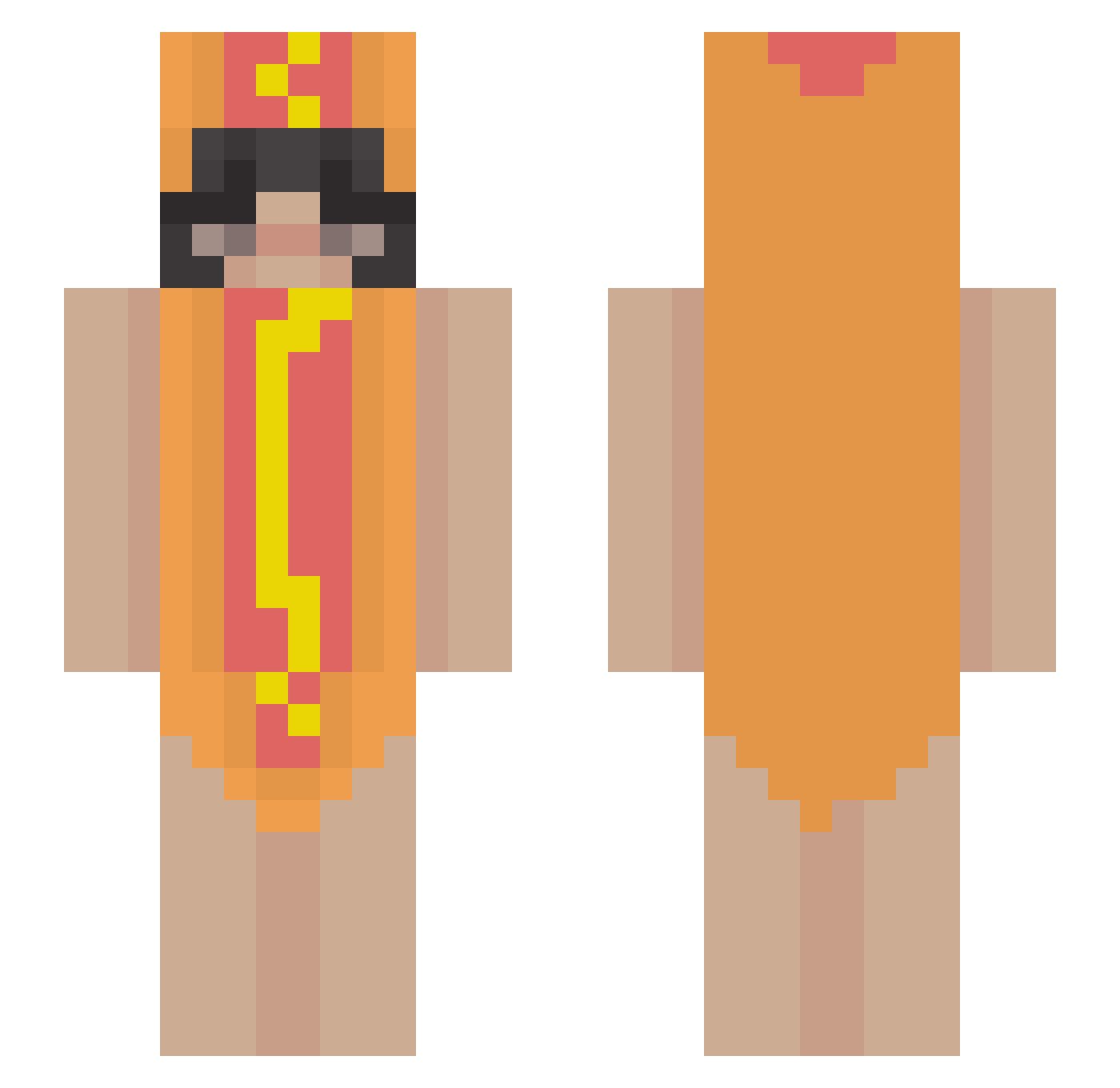 kaylaelisabeth Minecraft skin, front and back view