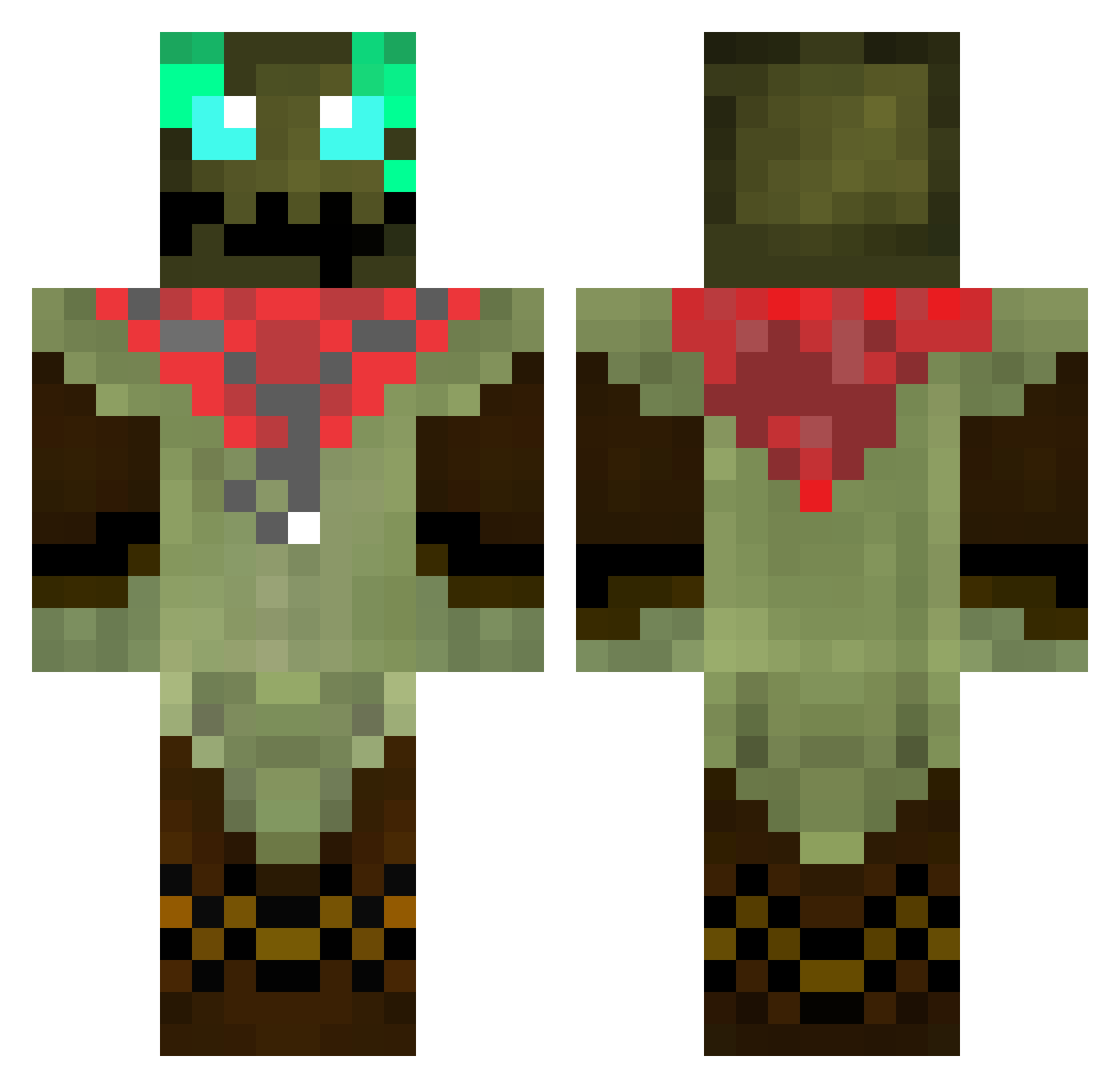 NotDarktilldawn Minecraft skin, front and back view