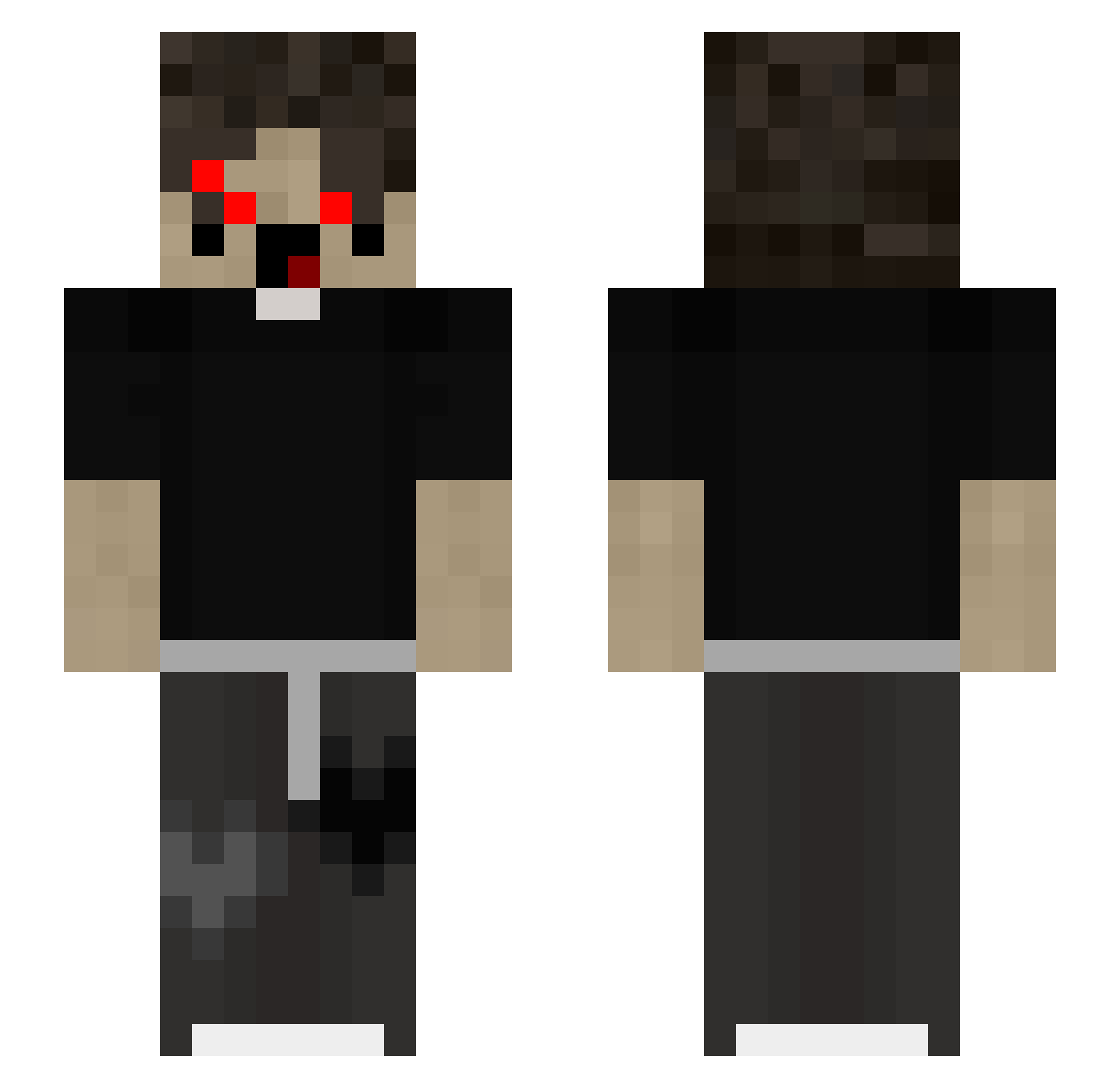 Mja08 Minecraft skin, front and back view