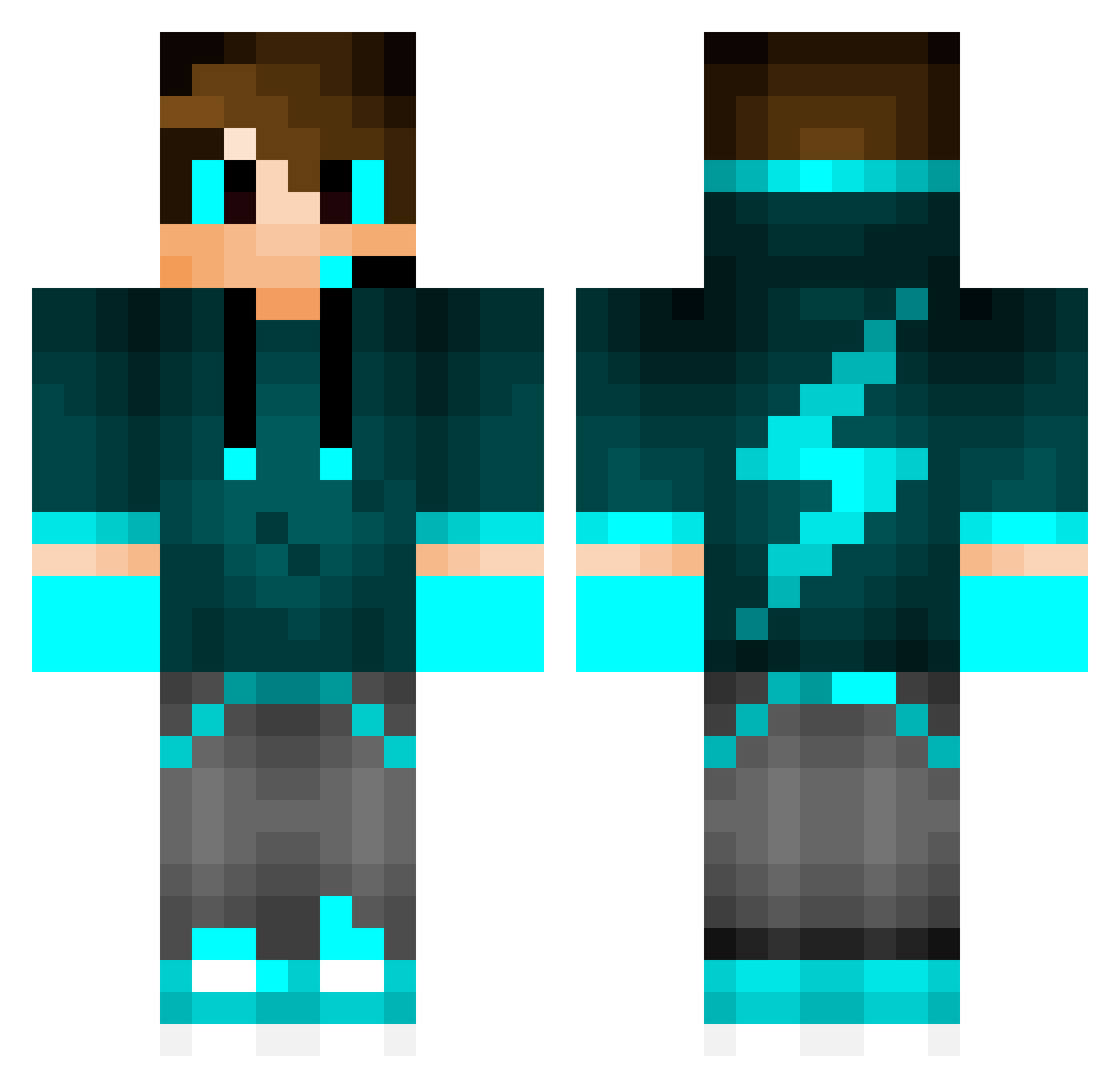 xCreeper15x Minecraft skin, front and back view