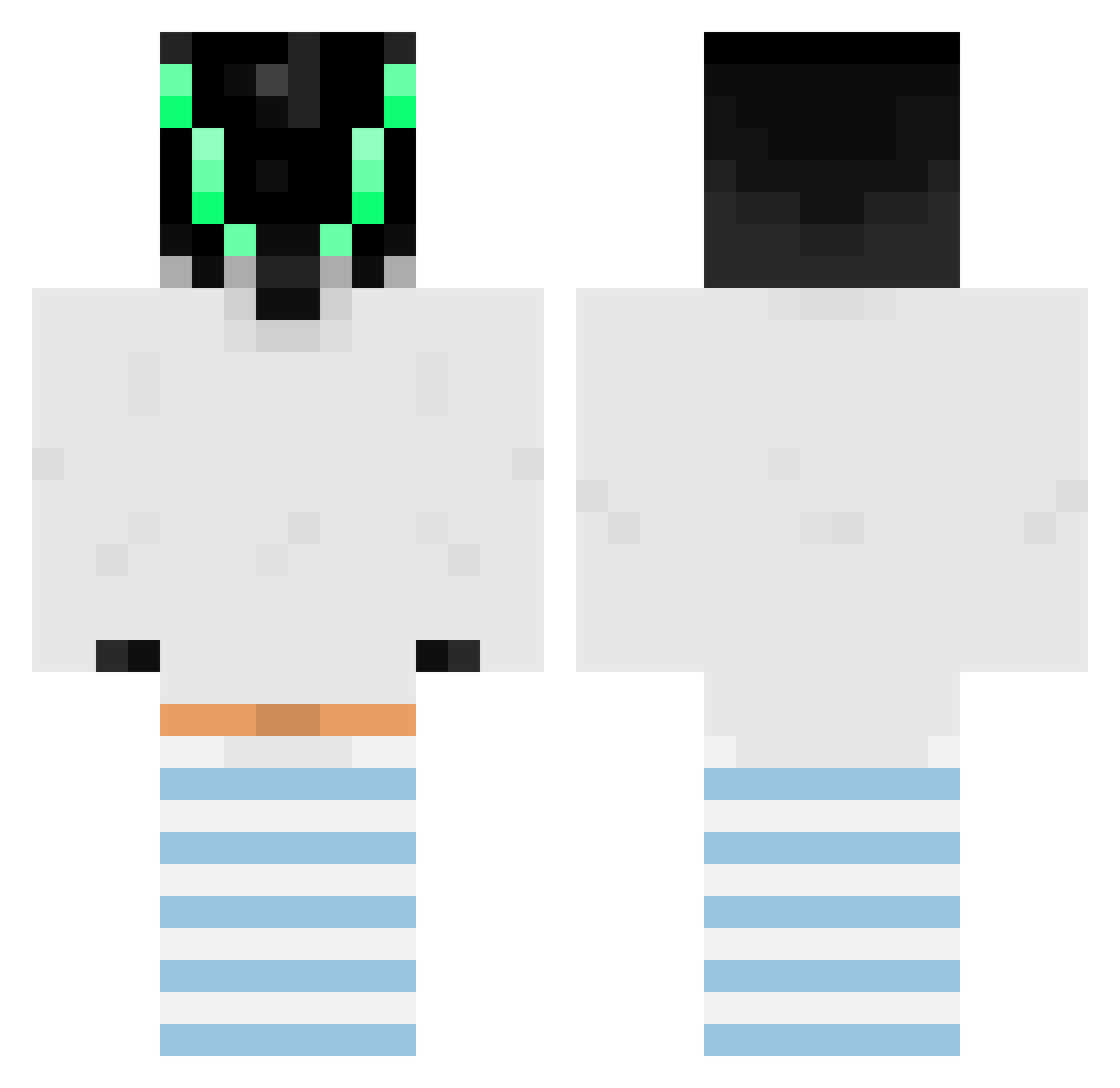 Protuniks Minecraft skin, front and back view