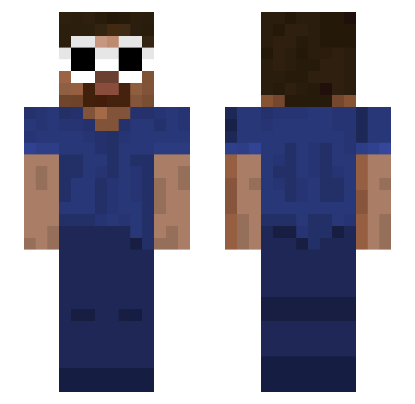 bbrayden Minecraft skin, front and back view