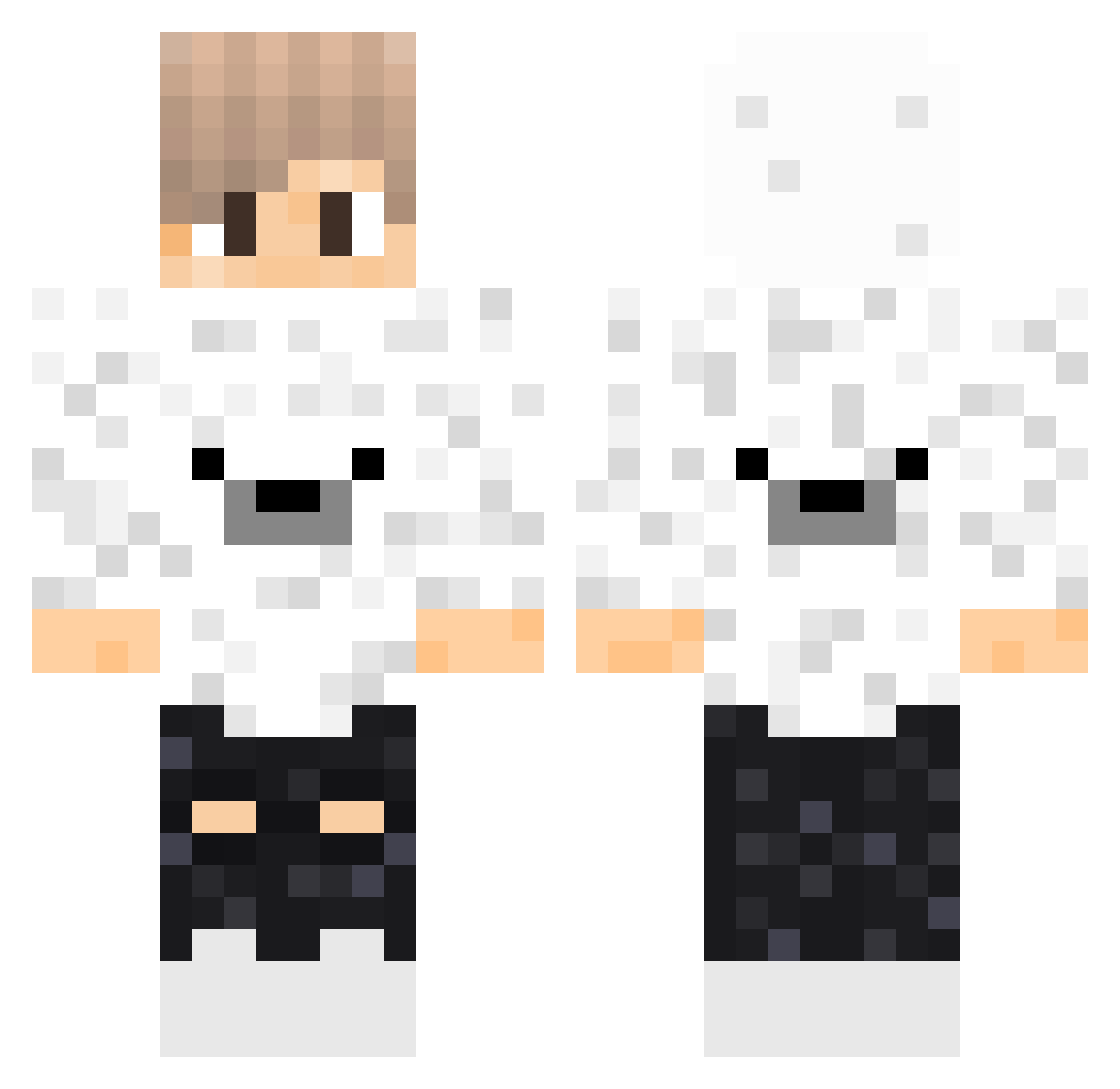 Zyfey Minecraft skin, front and back view