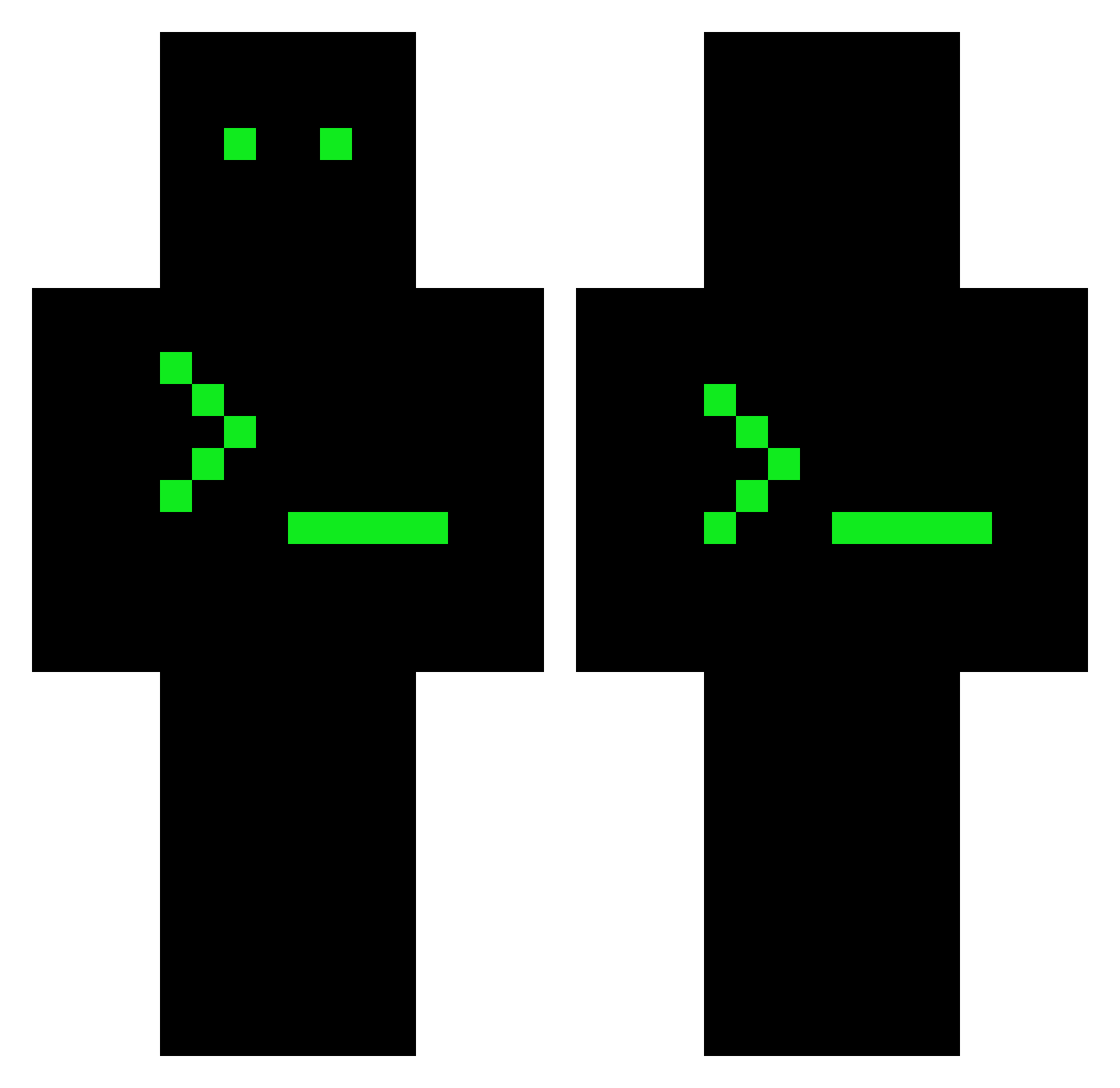XyxoGames Minecraft skin, front and back view