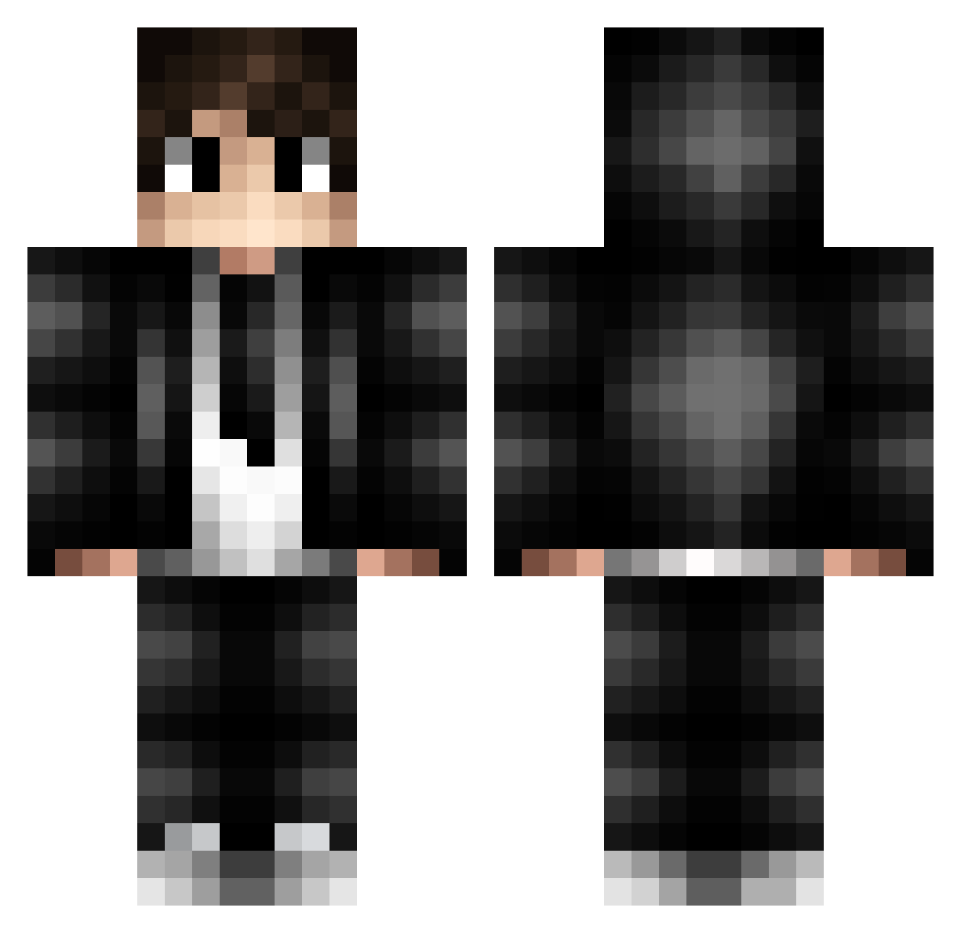 ZetroMC Minecraft skin, front and back view