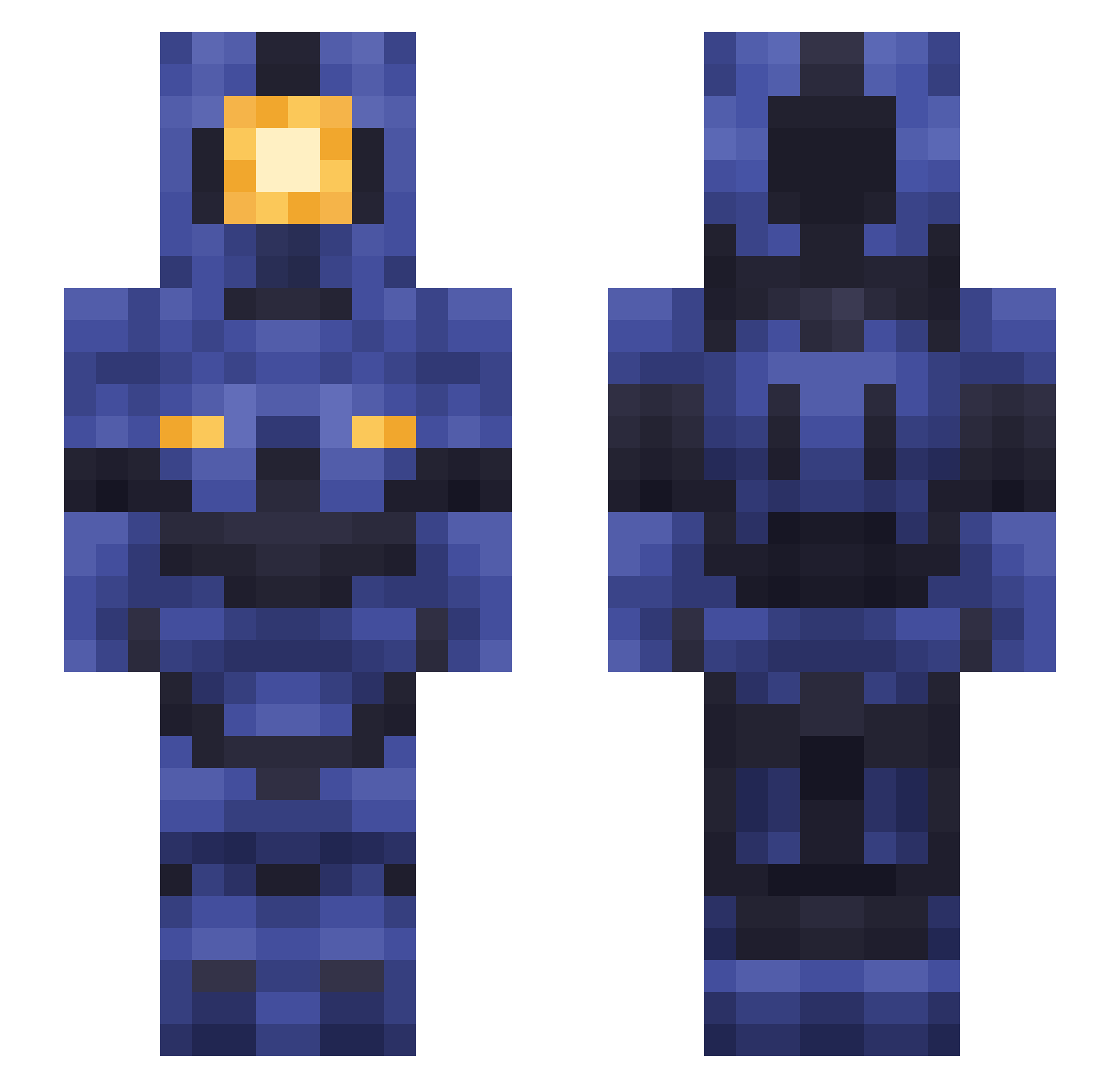 ballskas Minecraft skin, front and back view