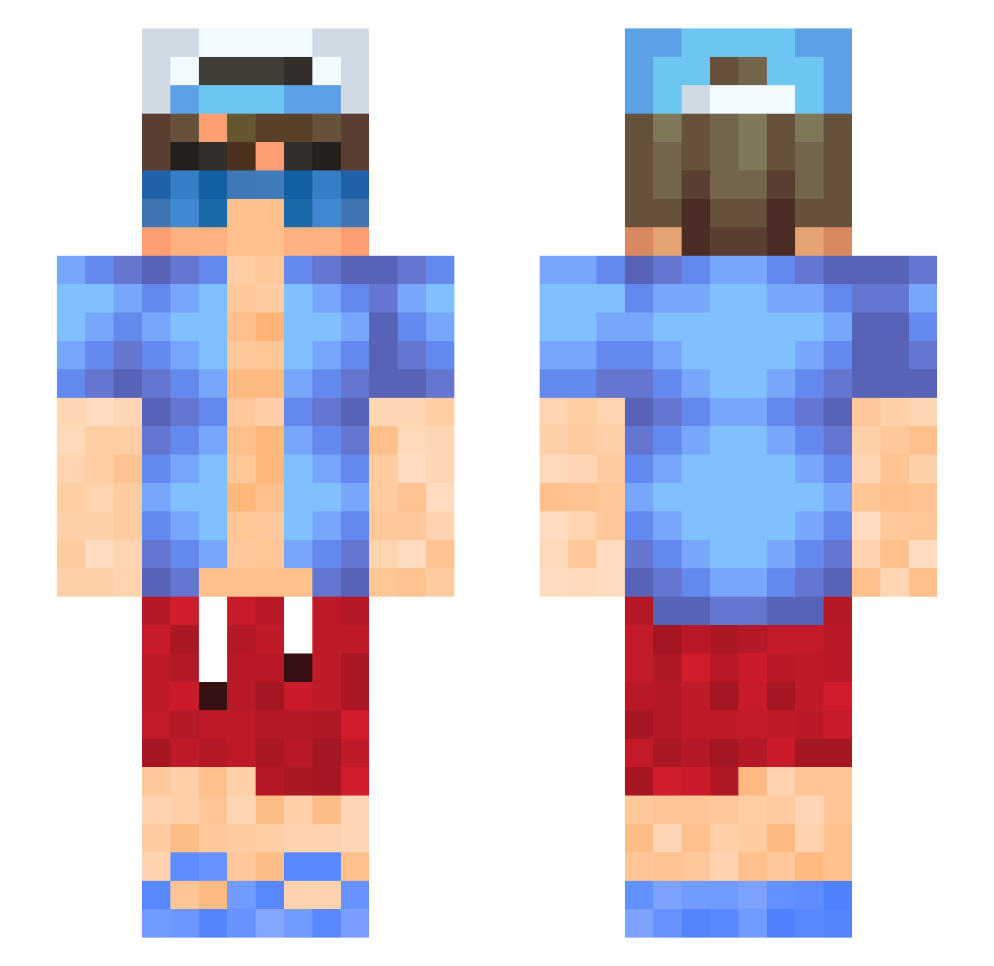 Shrey1 Minecraft skin, front and back view