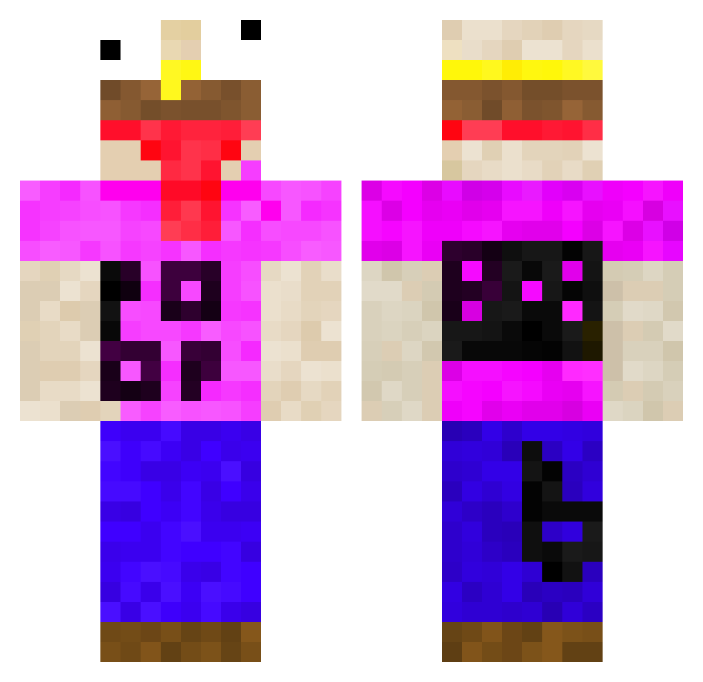 KoniqqaCottage Minecraft skin, front and back view