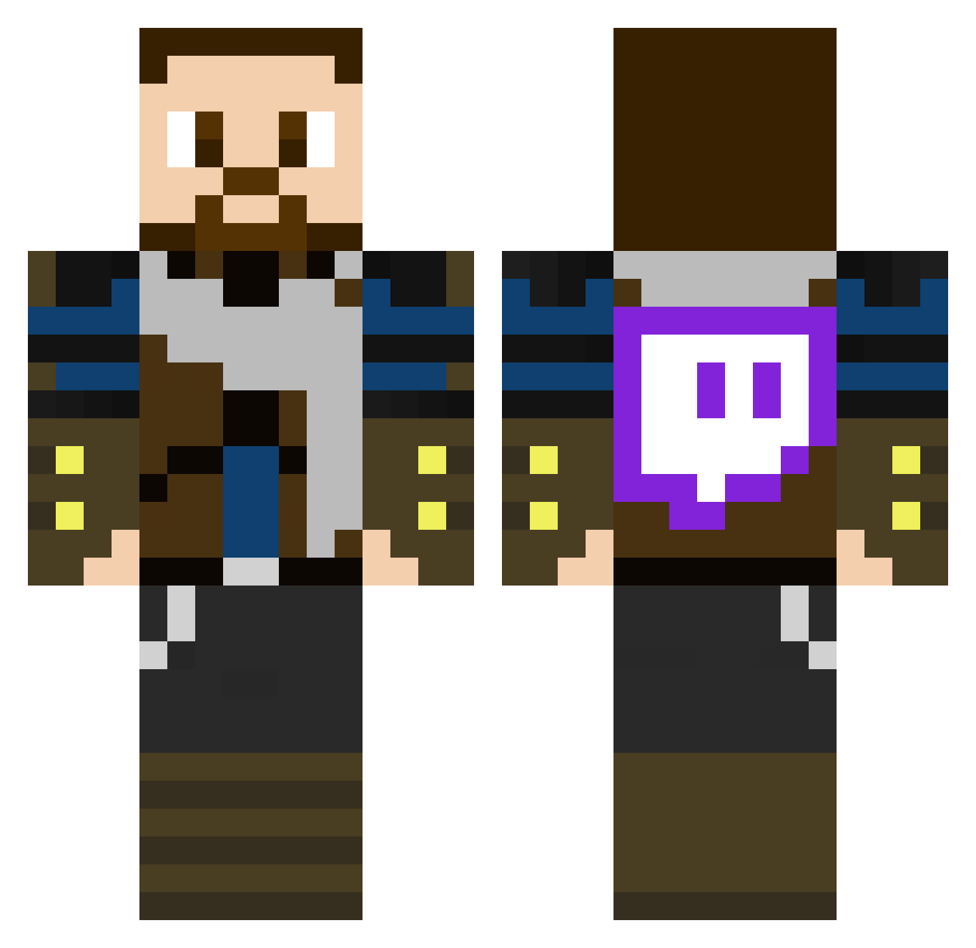 Pachanga Minecraft skin, front and back view