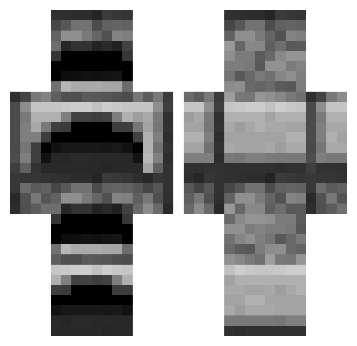 BootlegMagikarp Minecraft skin, front and back view
