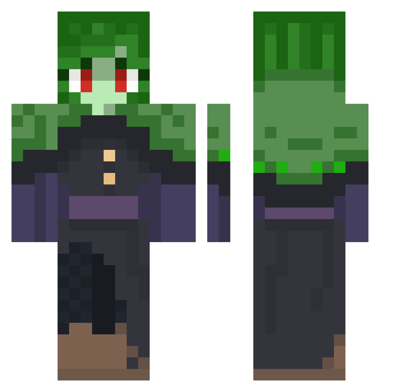 Laxifier Minecraft skin, front and back view