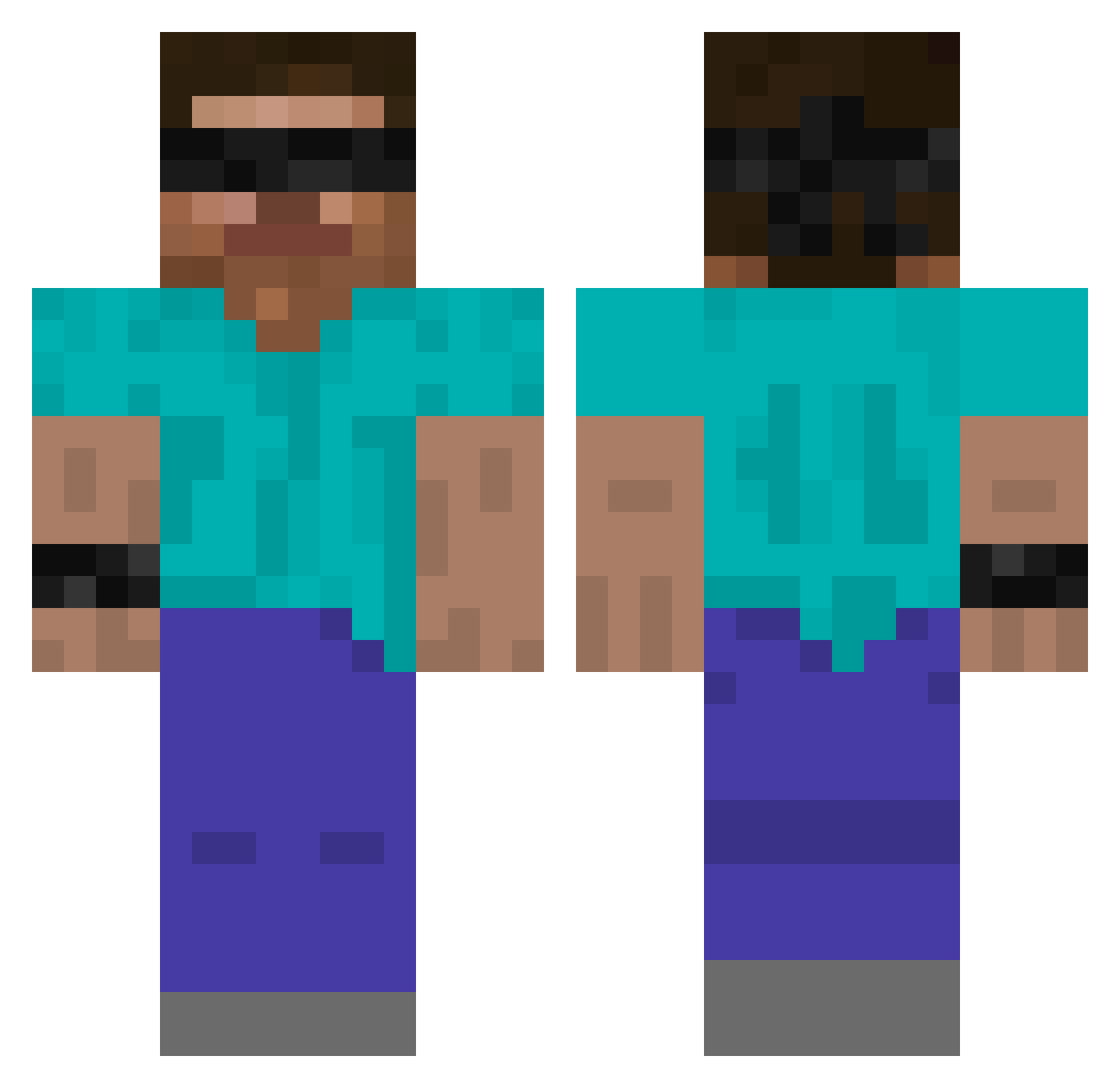 neesaylE Minecraft skin, front and back view
