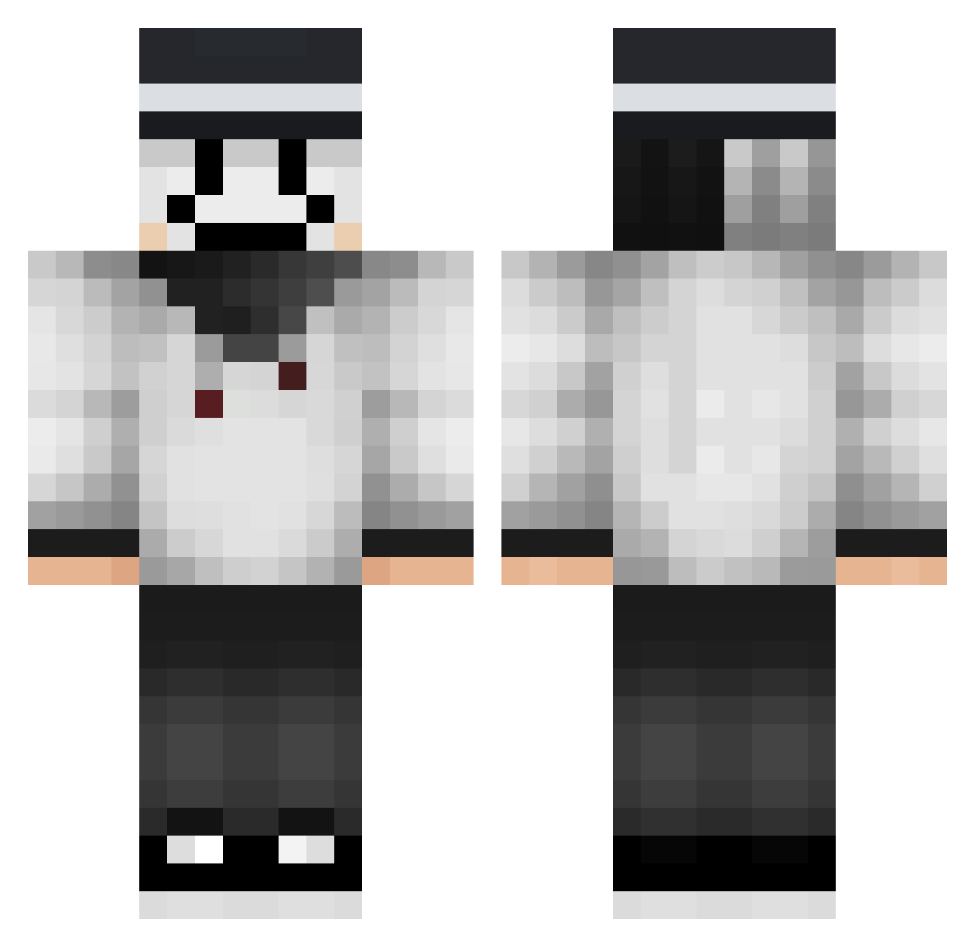Fanozer Minecraft skin, front and back view