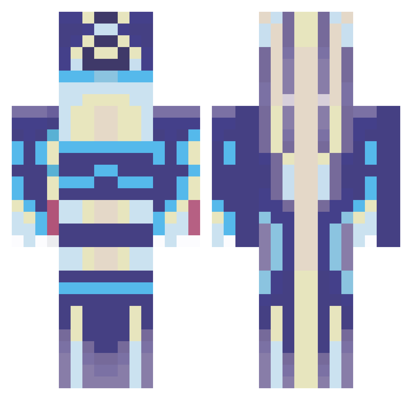 KyogreLoverIII Minecraft skin, front and back view