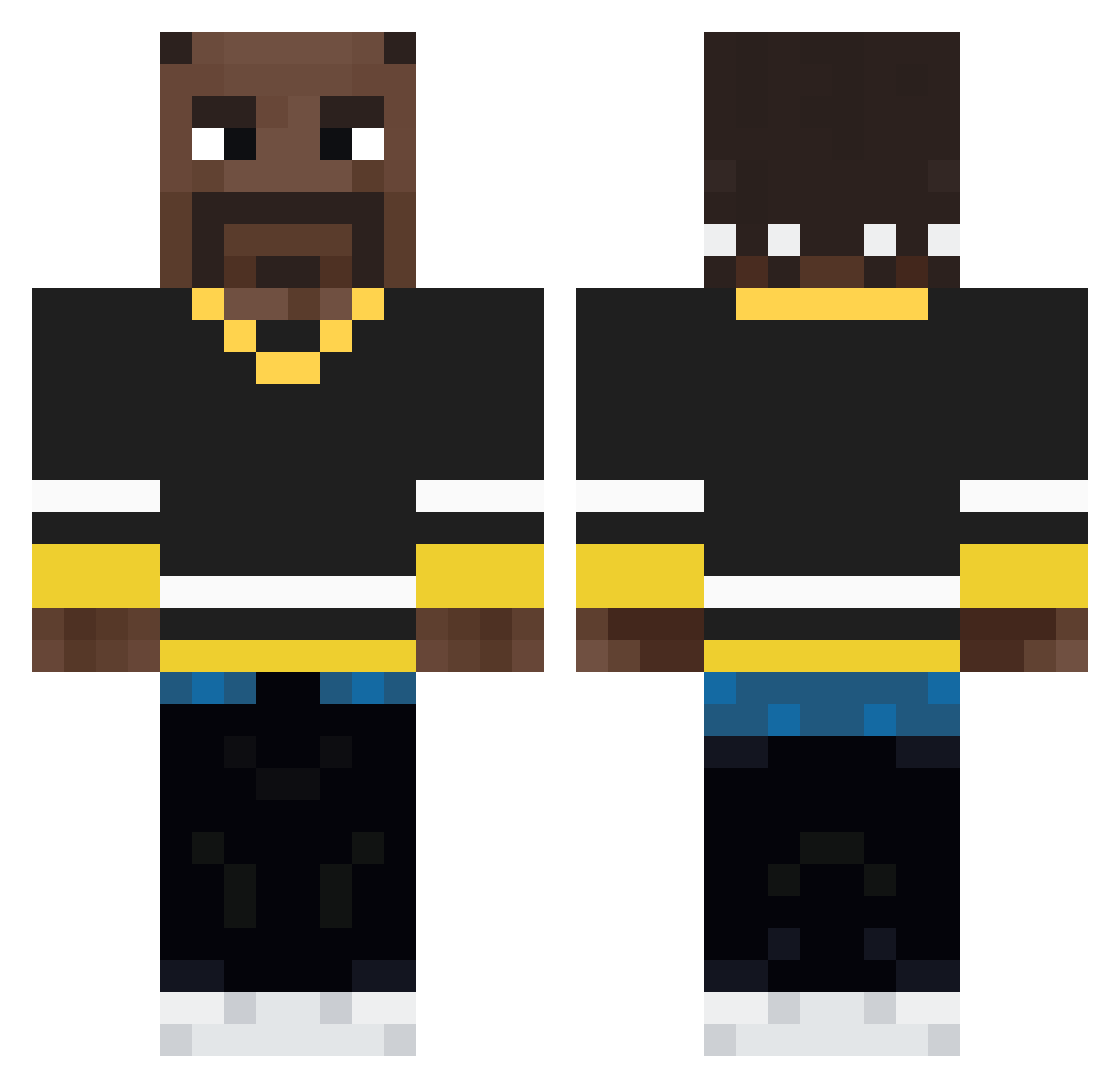 WizenedCyclops Minecraft skin, front and back view