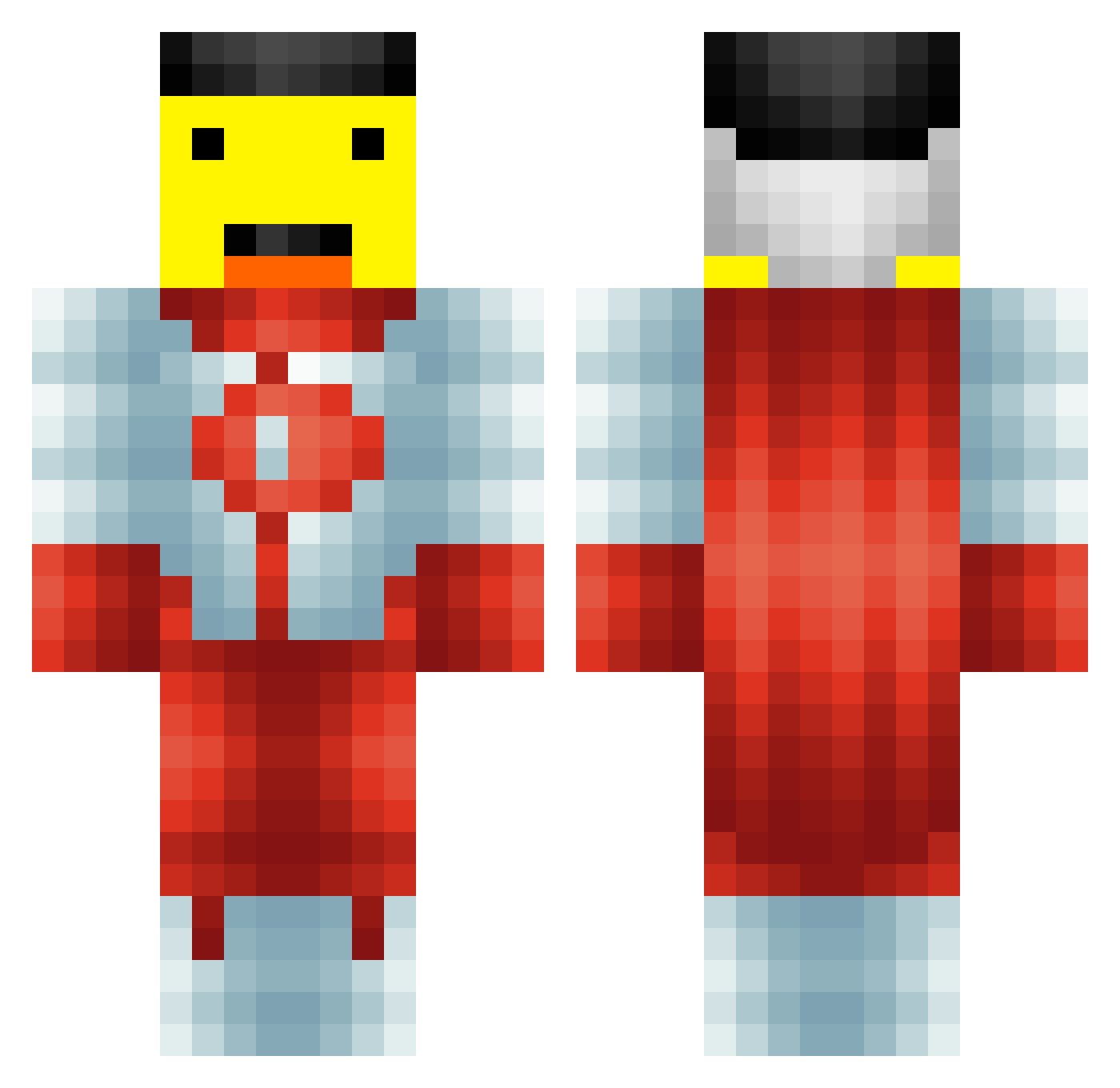 blarber Minecraft skin, front and back view