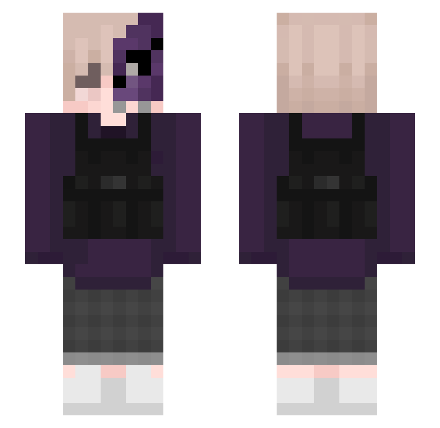 Sebastiiiian Minecraft skin, front and back view