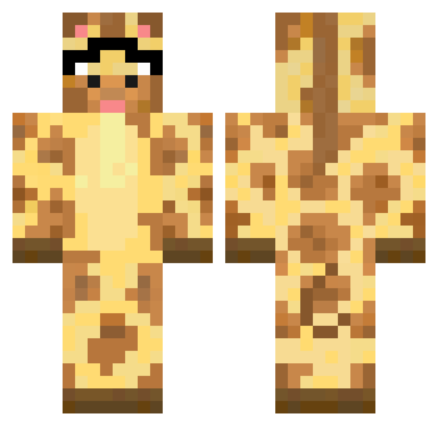 B28 Minecraft skin, front and back view