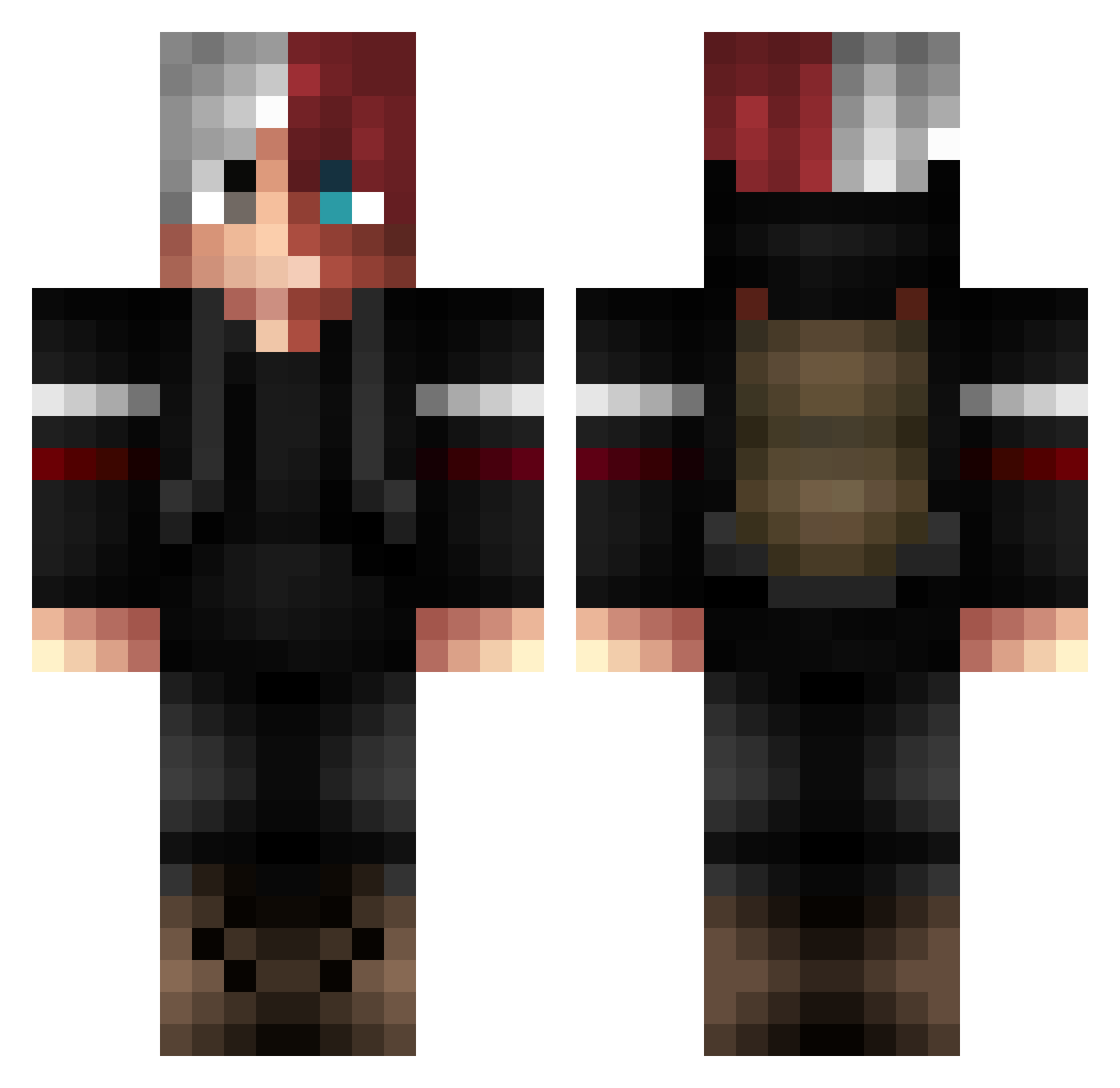 JakubbasGOAT Minecraft skin, front and back view