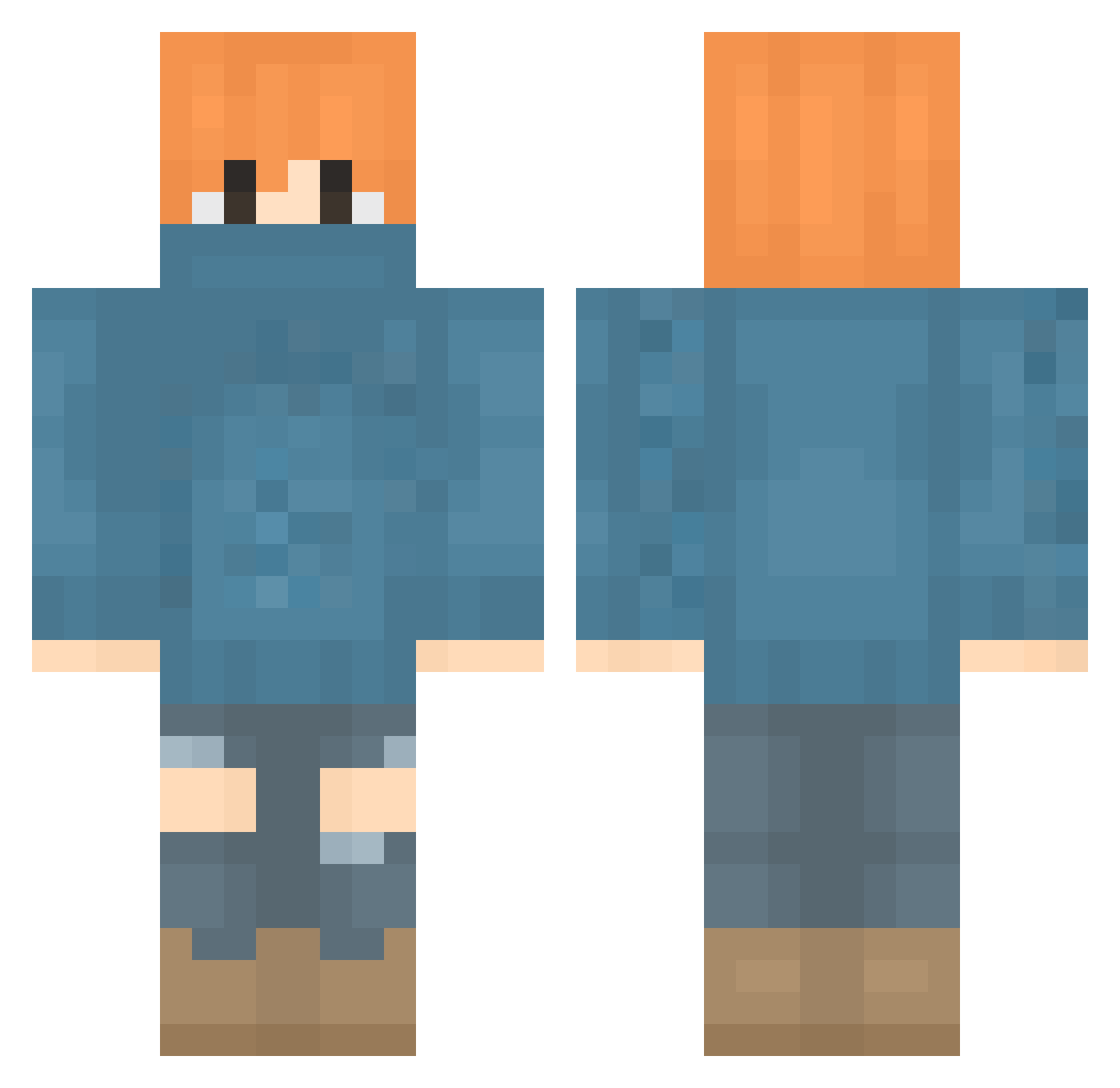 everbluem Minecraft skin, front and back view