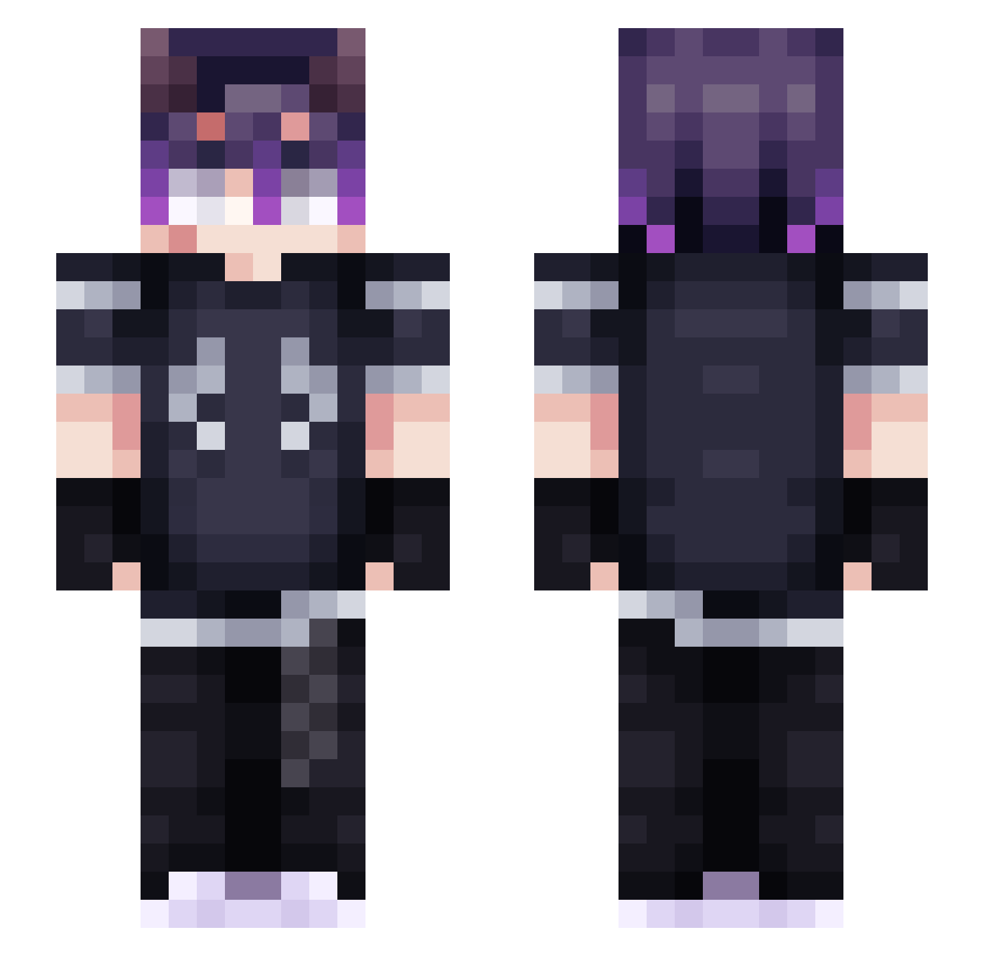 lavakz Minecraft skin, front and back view
