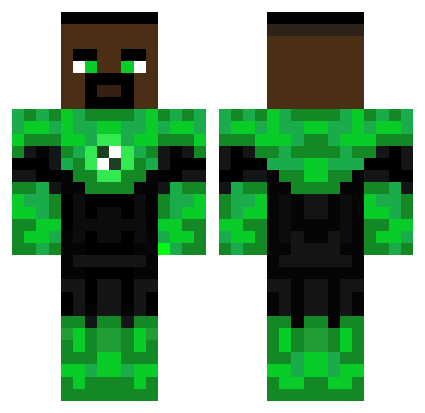 Drabaack Minecraft skin, front and back view