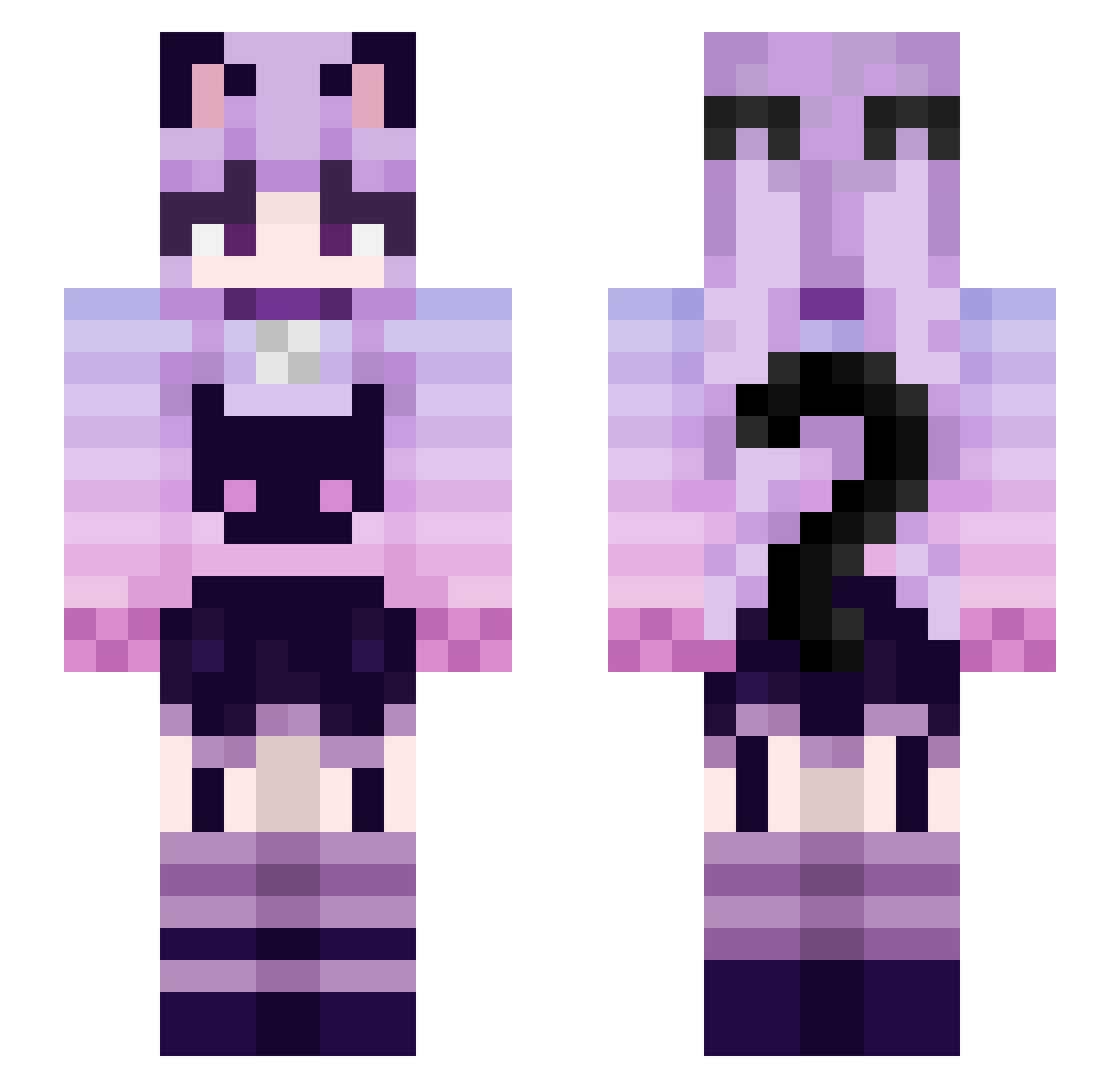 TheMandii Minecraft skin, front and back view