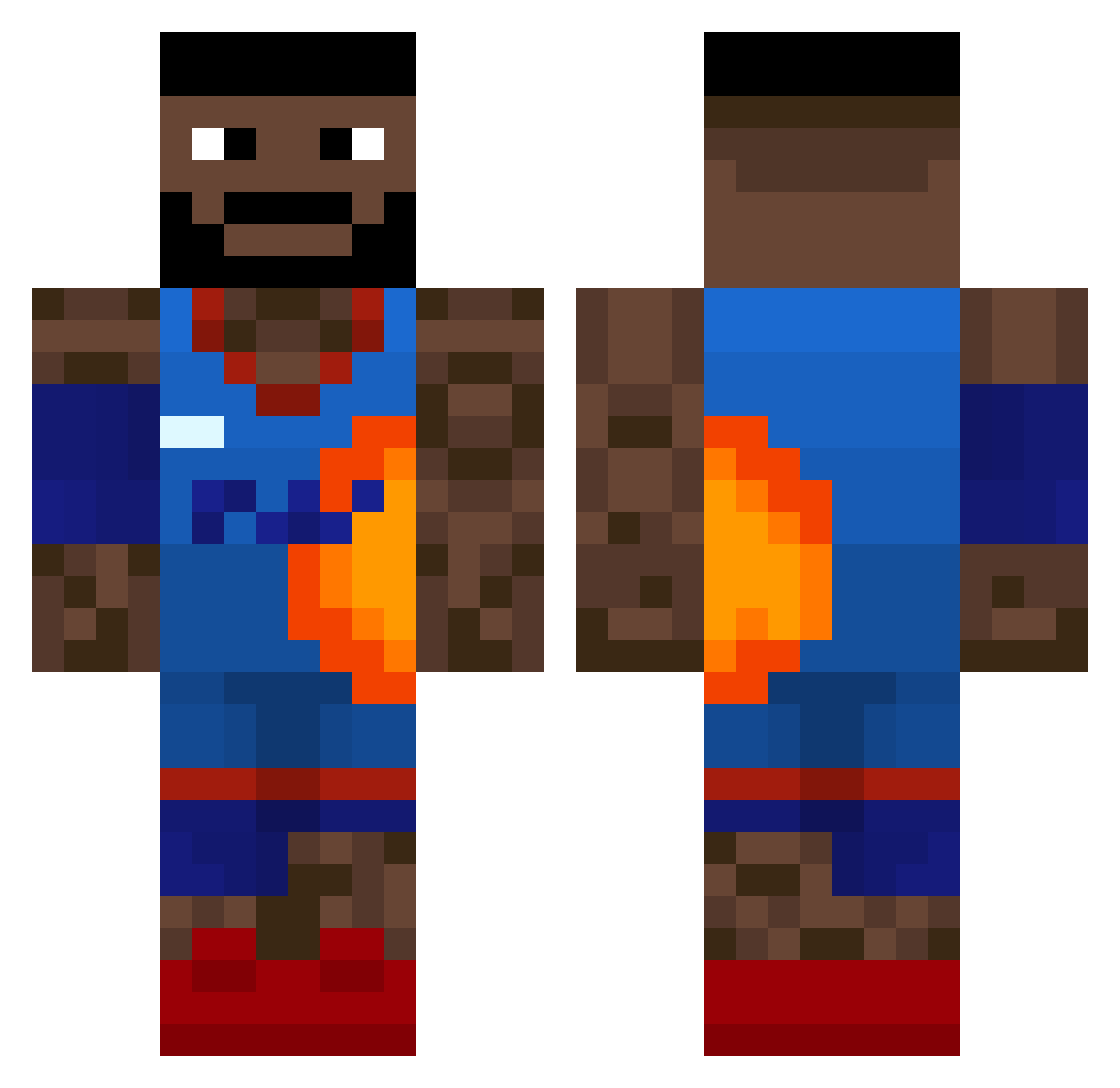 nbx_75 Minecraft skin, front and back view