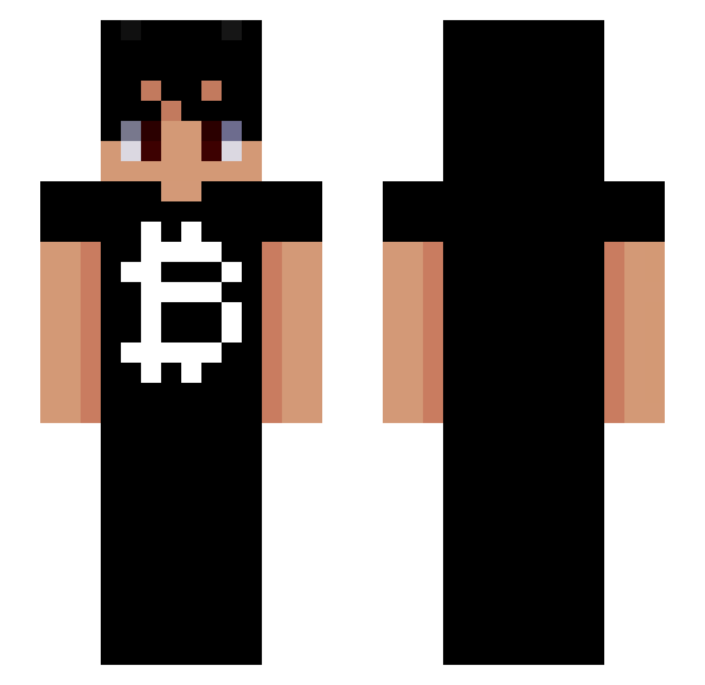 ma7eou Minecraft skin, front and back view