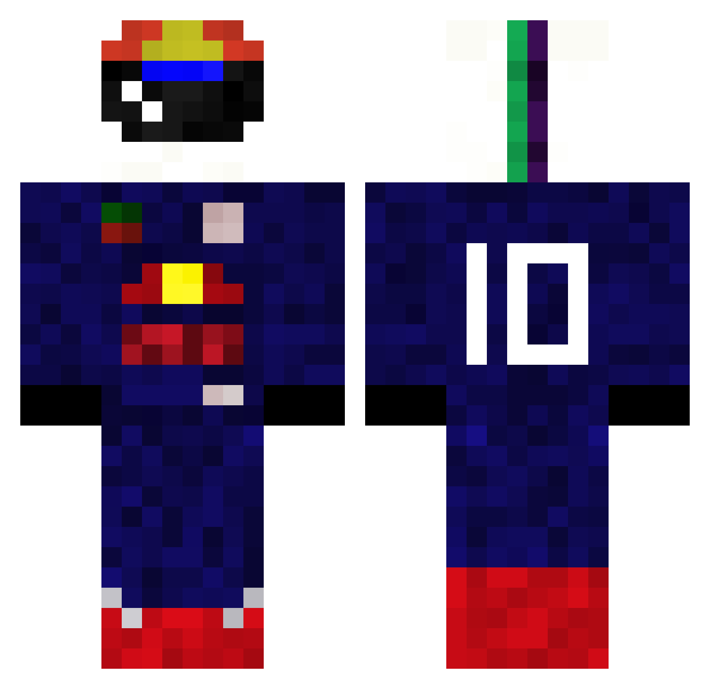 cookyeman Minecraft skin, front and back view