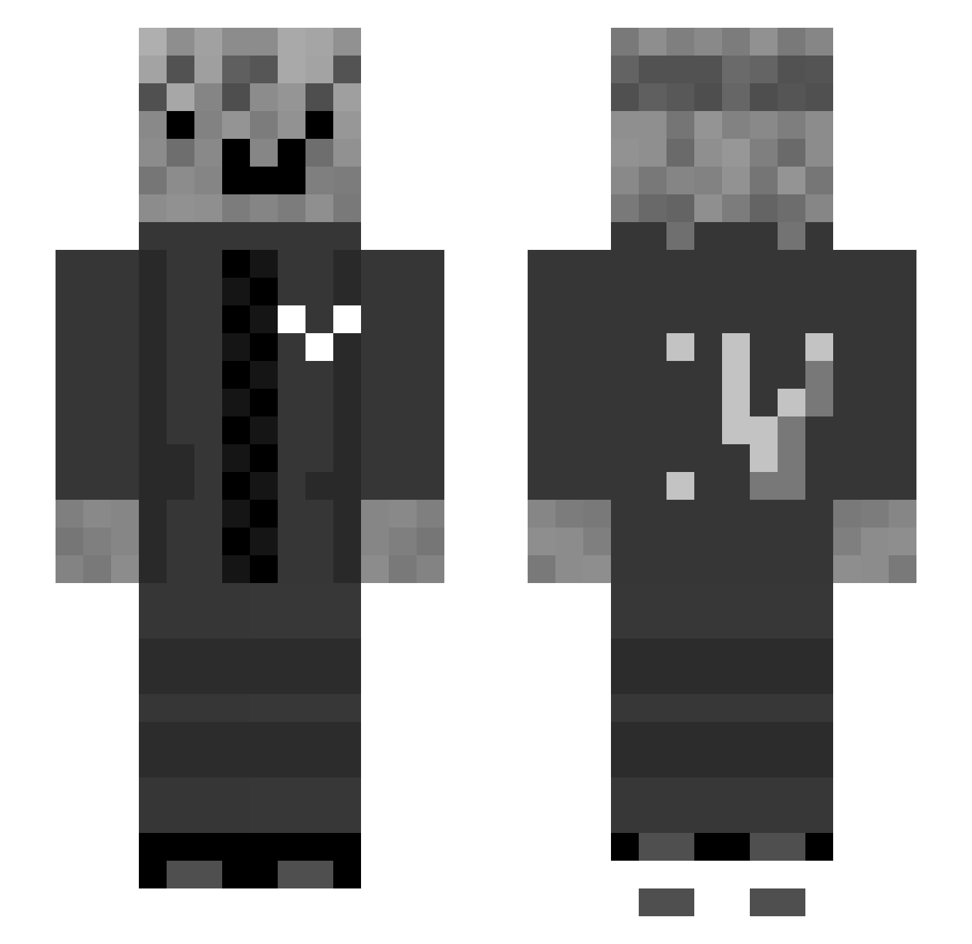 vox2345 Minecraft skin, front and back view