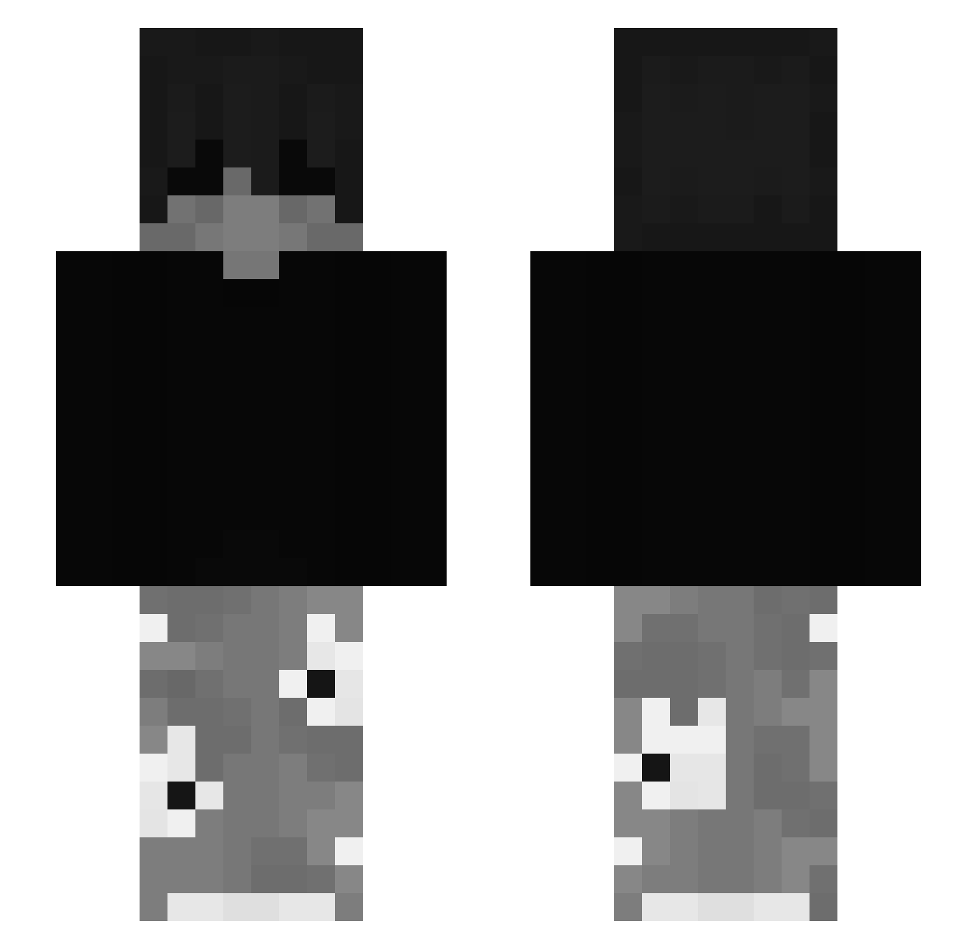qBlades Minecraft skin, front and back view