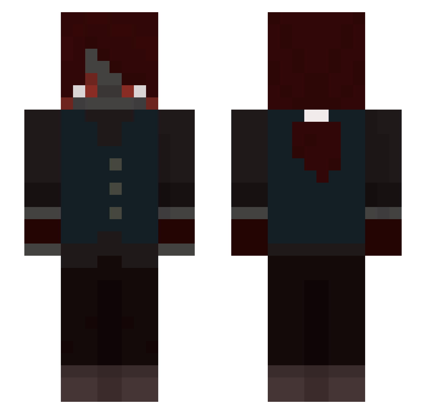 roachfurby Minecraft skin, front and back view