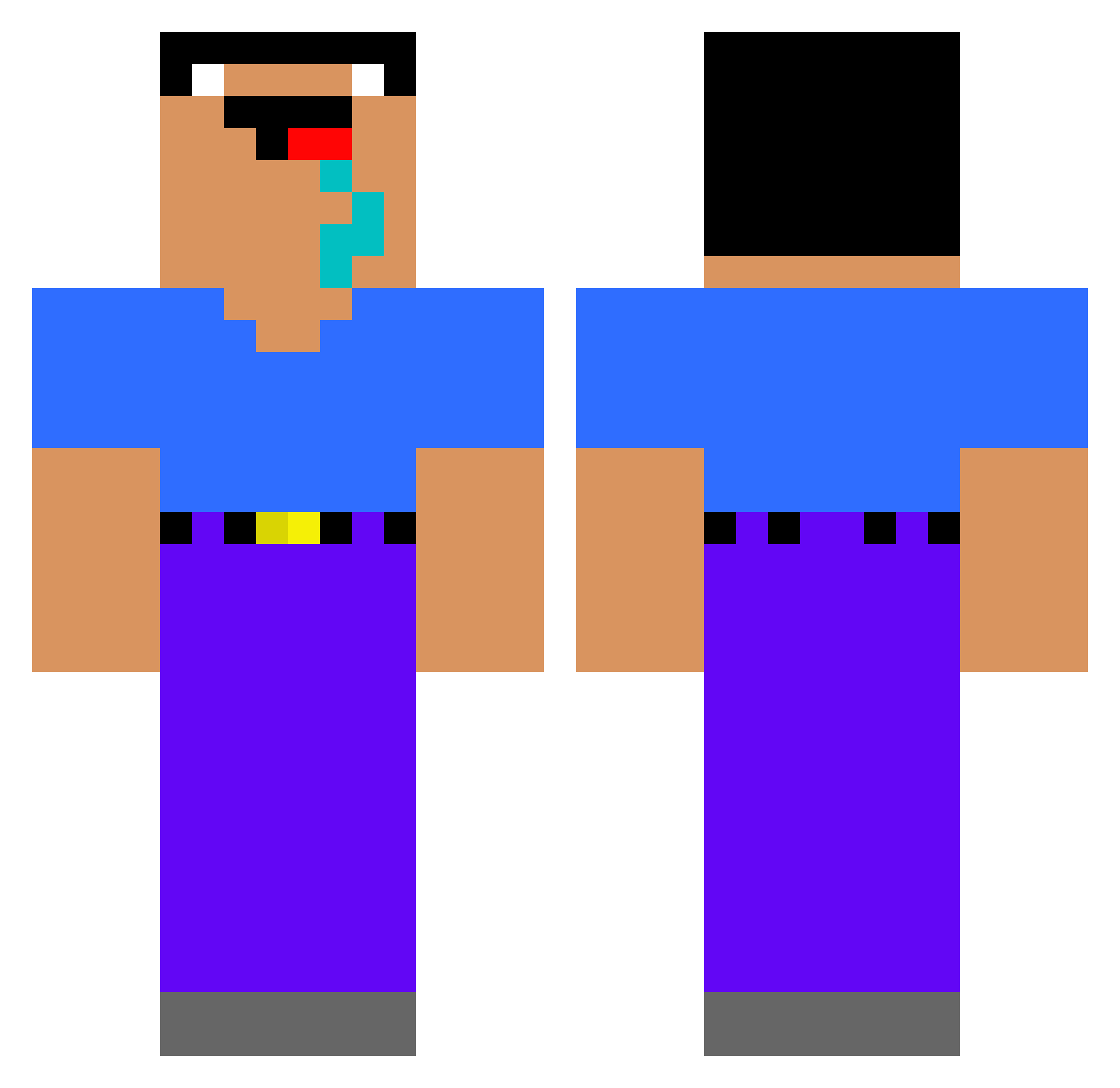 UHC_Glizzy Minecraft skin, front and back view