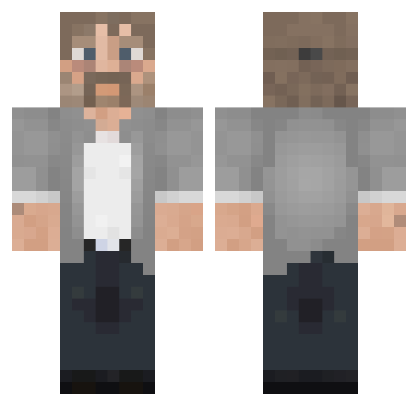 Rigbo007 Minecraft skin, front and back view
