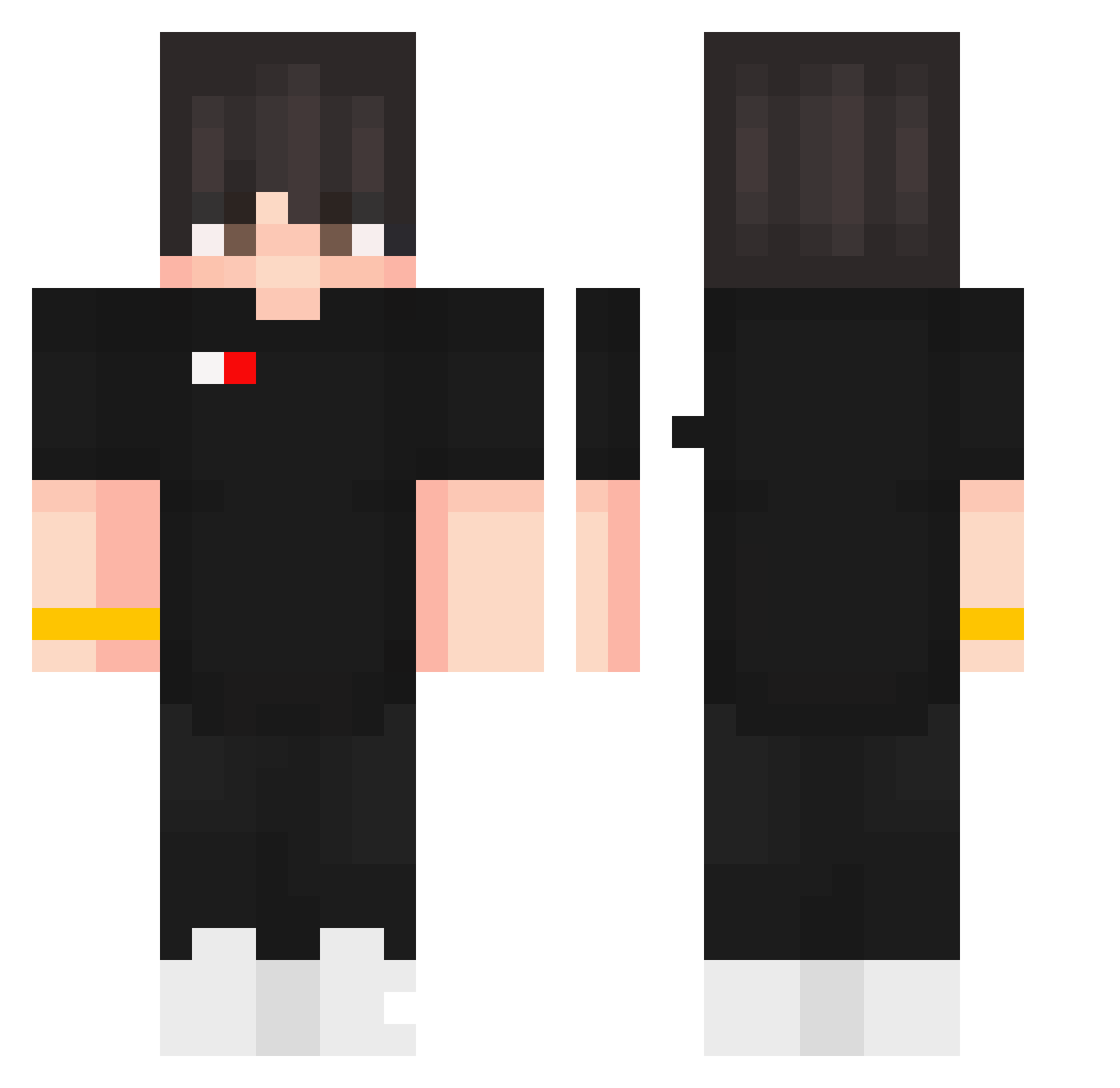 Kerb3ros09 Minecraft skin, front and back view