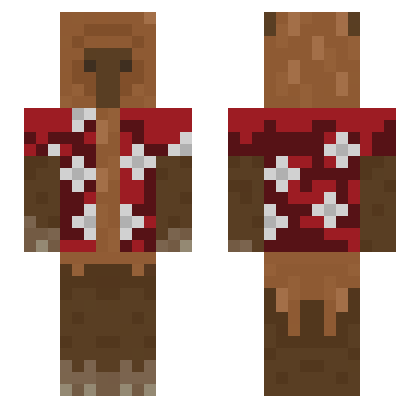 Rustyfruit101 Minecraft skin, front and back view