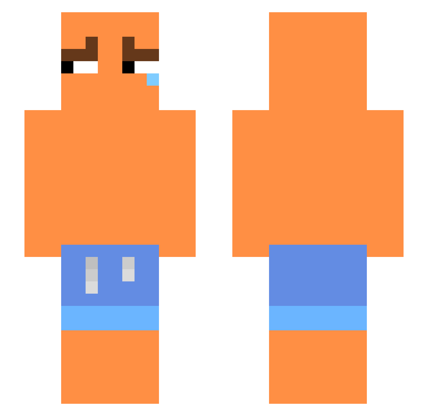 SerialFlowers Minecraft skin, front and back view